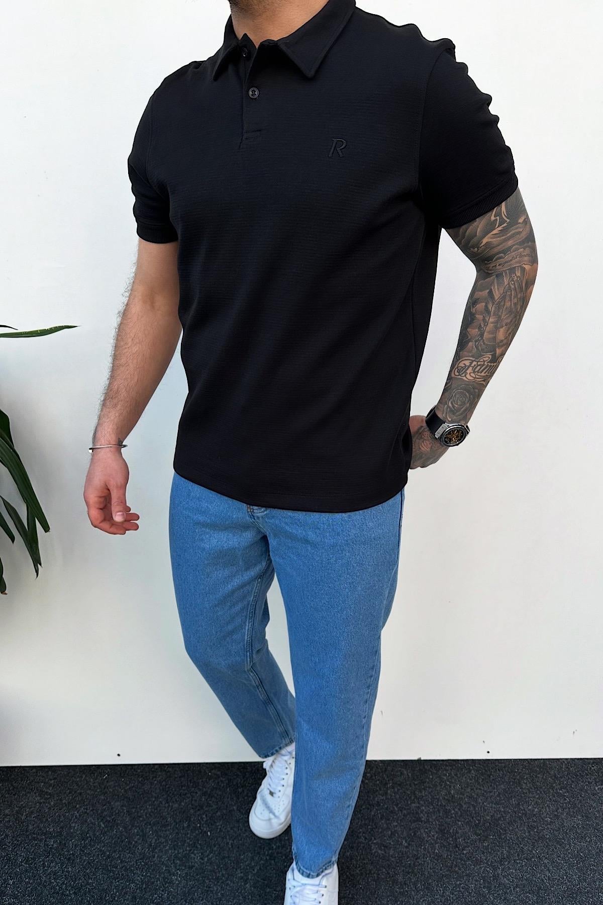 Siyah Polo Yaka T-Shirt
