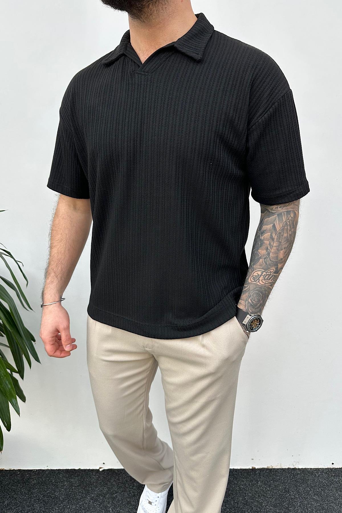 Siyah Polo Yaka Tshirt