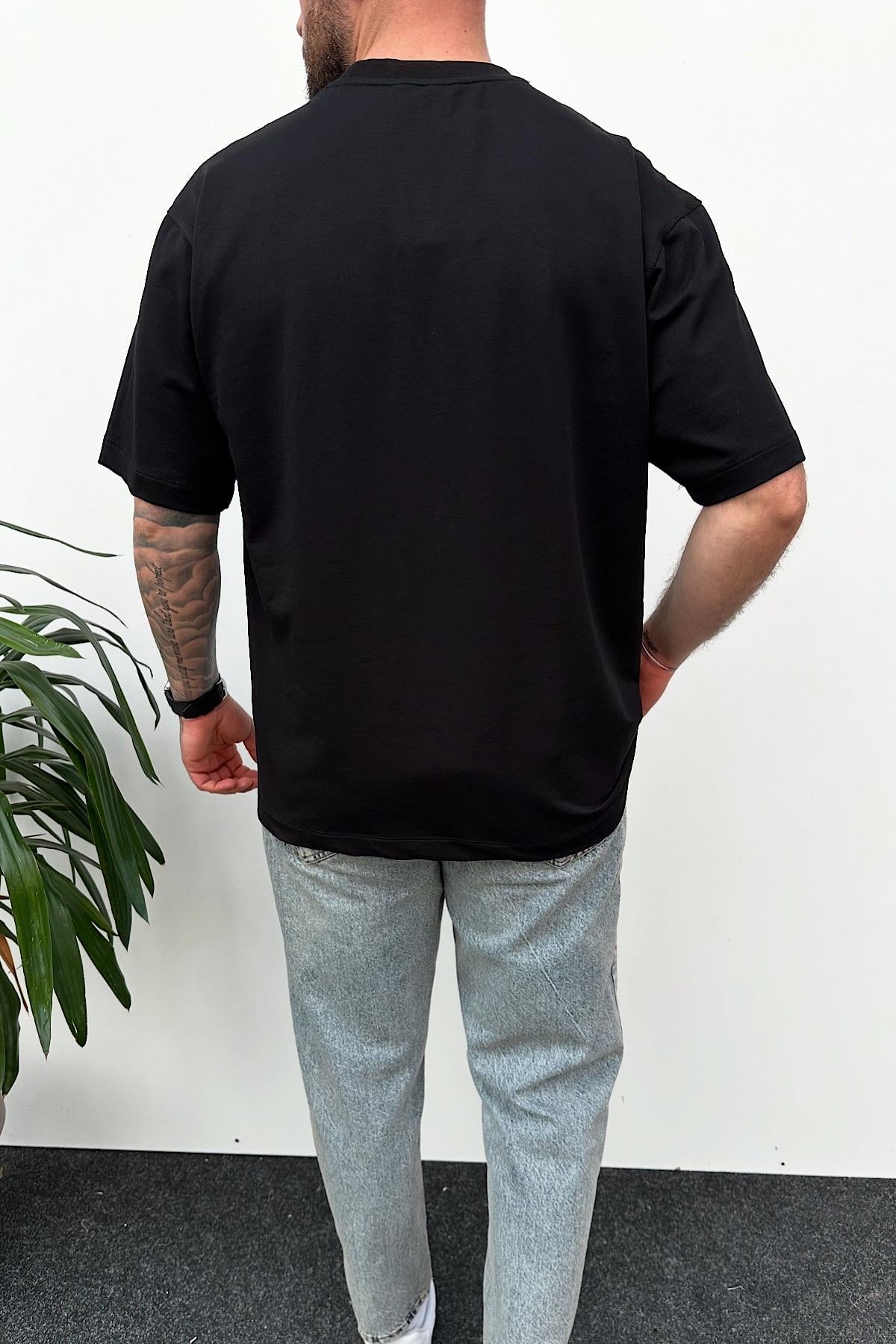 Siyah Remember Baskılı T-Shirt
