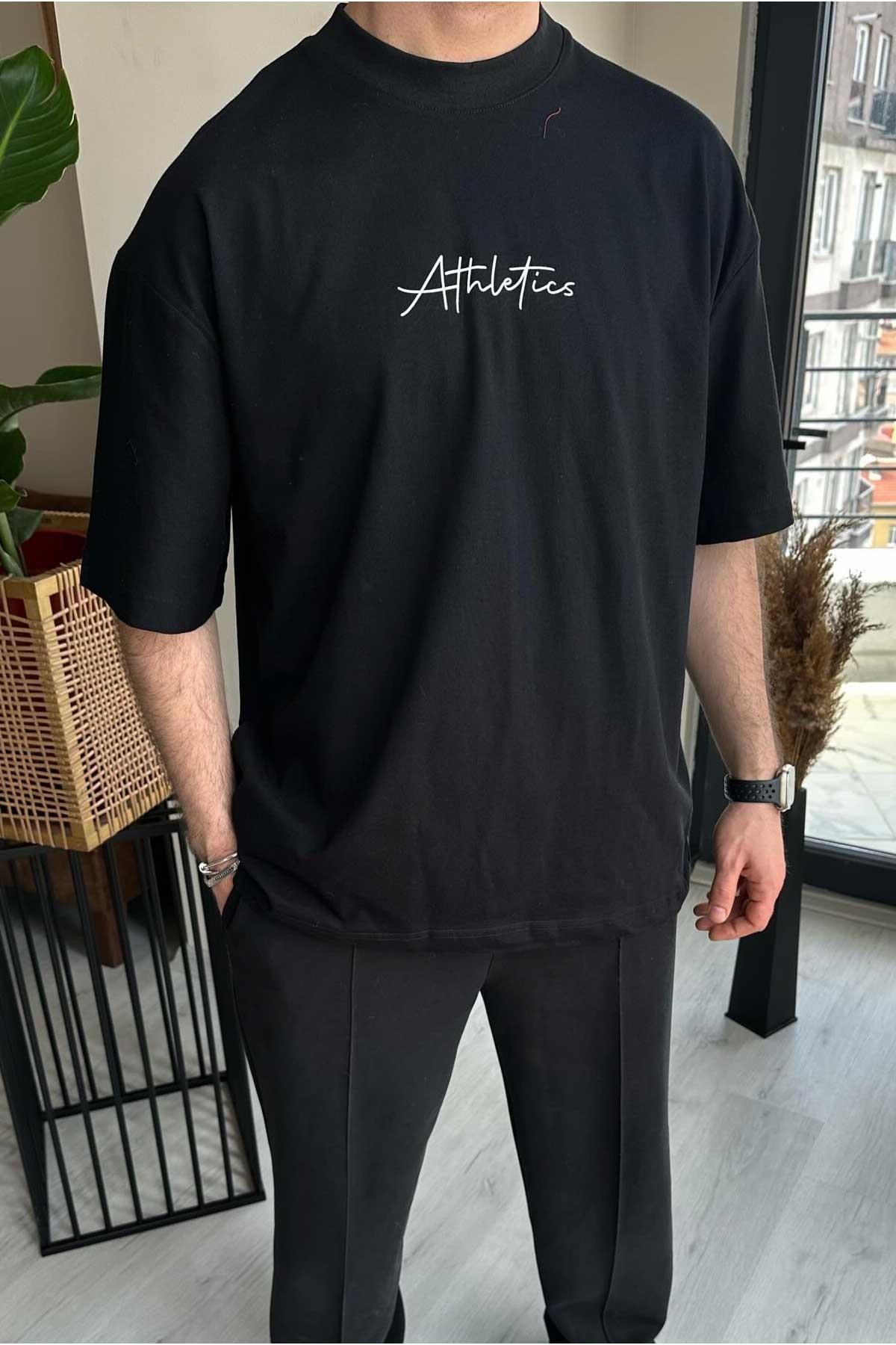 Siyah Yazılı Oversize T-Shirt