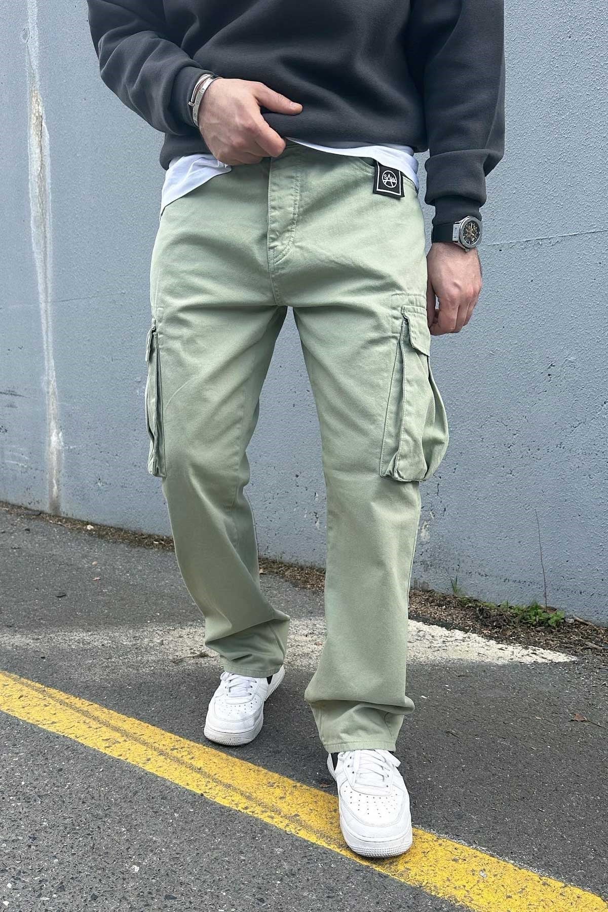 Su Yeşili Kargo Pantolon