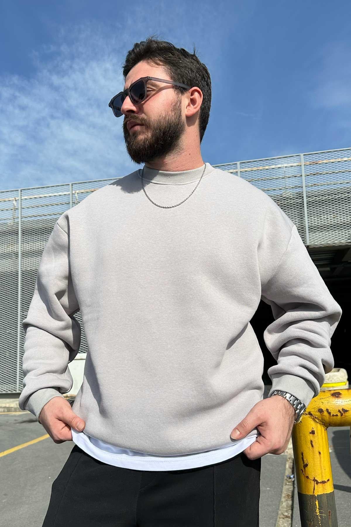 Taş Rengi Basic Sweat
