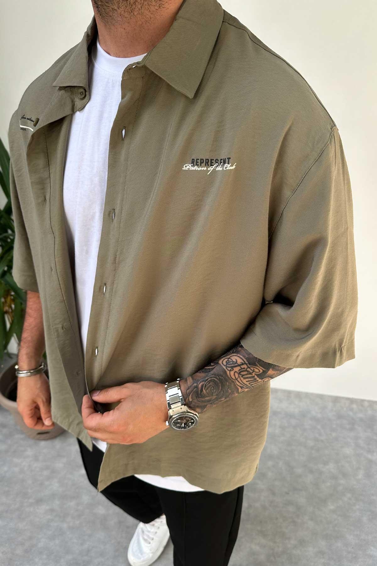 Yeşil Represent Oversize Gömlek