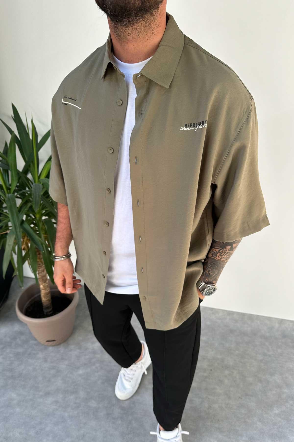 Yeşil Represent Oversize Gömlek
