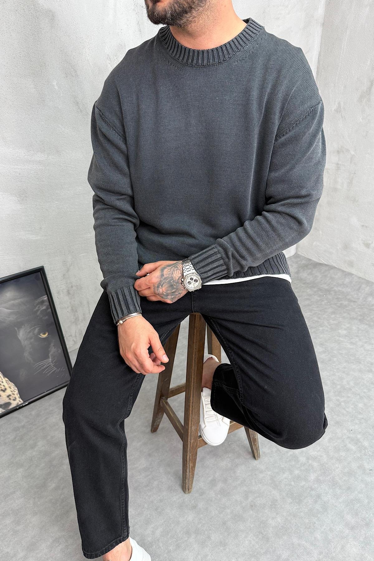 Yıkamalı Antrasit Basic Triko