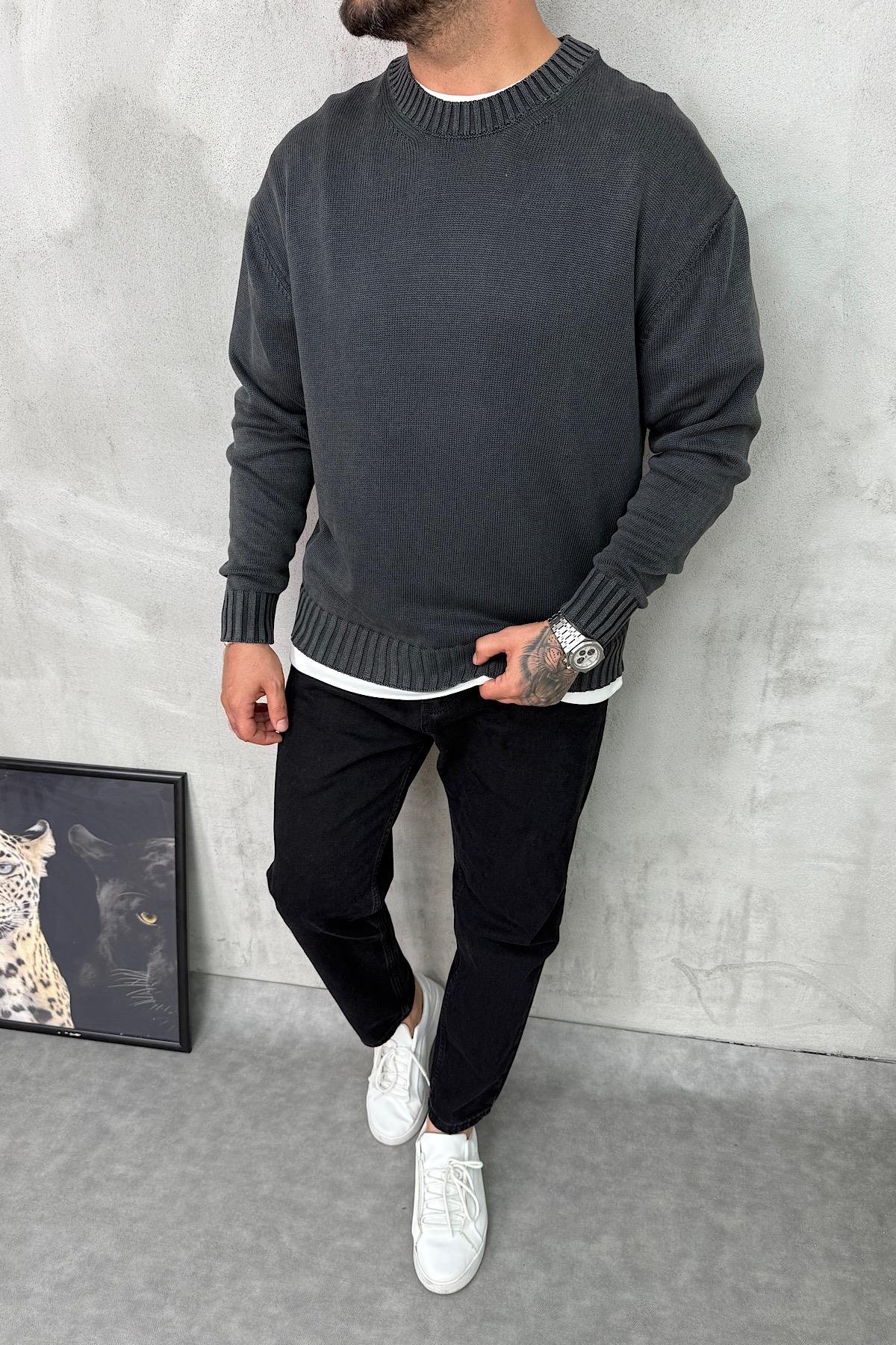 Yıkamalı Antrasit Basic Triko