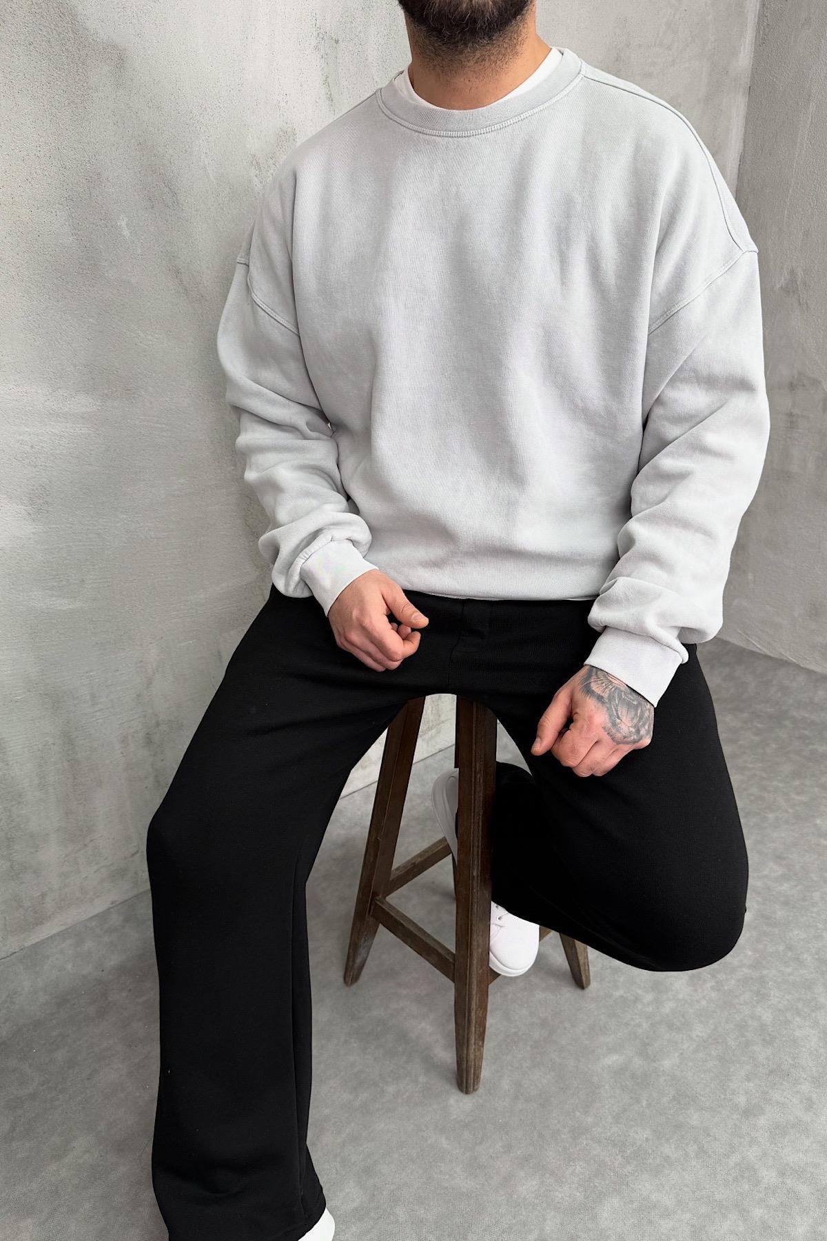 Yıkamalı Basic Sweatshirt