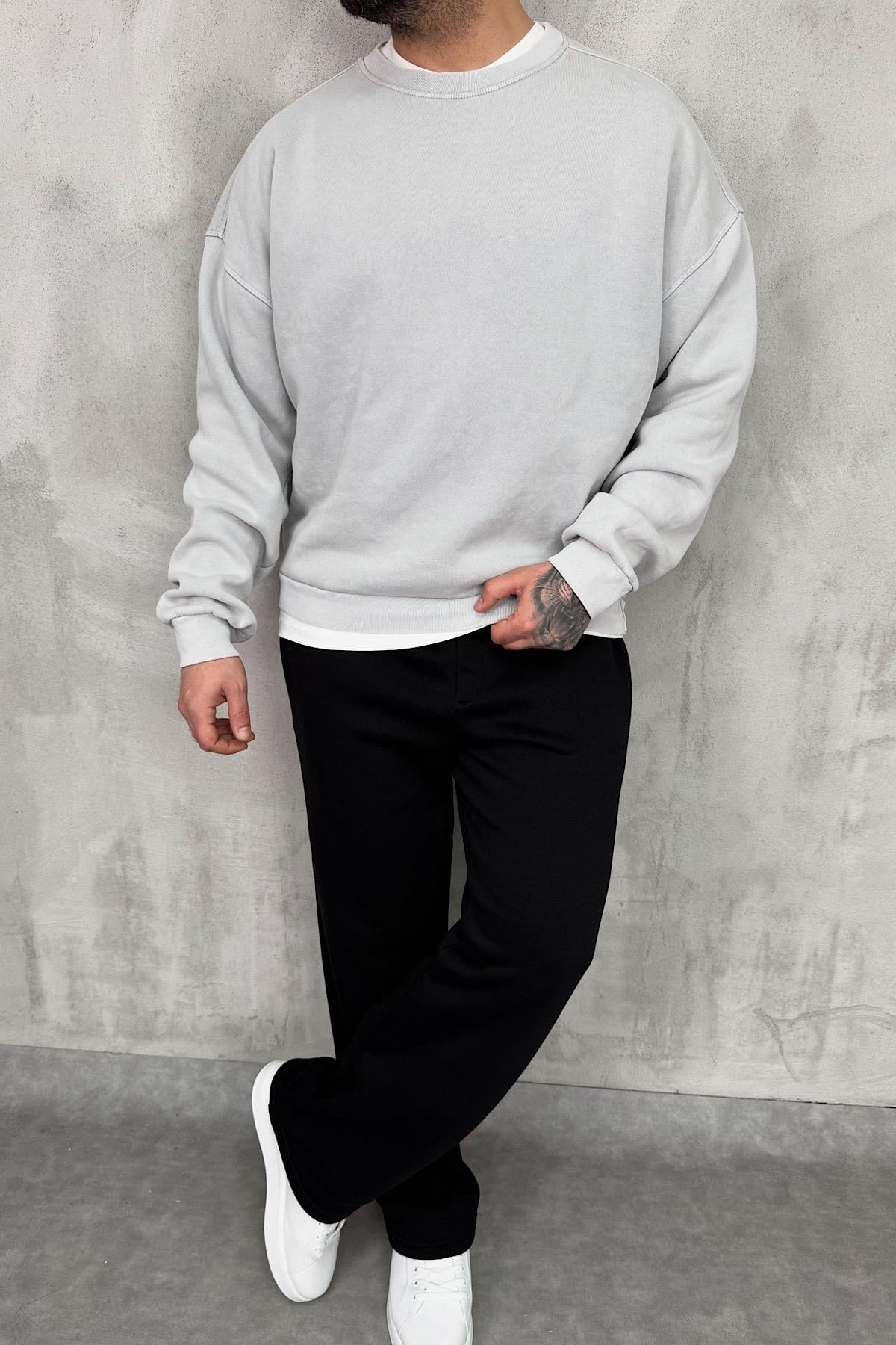 Yıkamalı Basic Sweatshirt