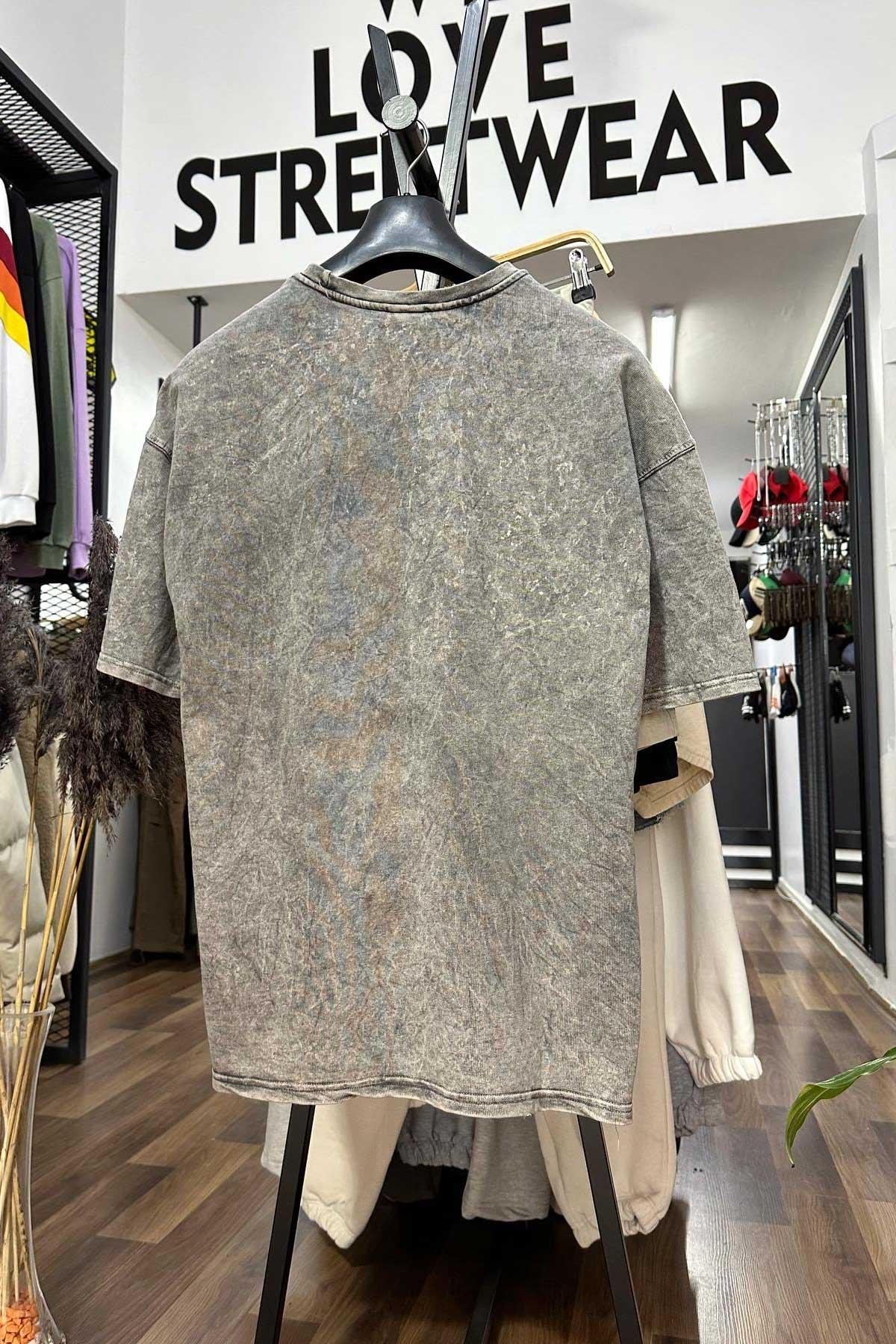 Yıkamalı Dark Jungle T-Shirt