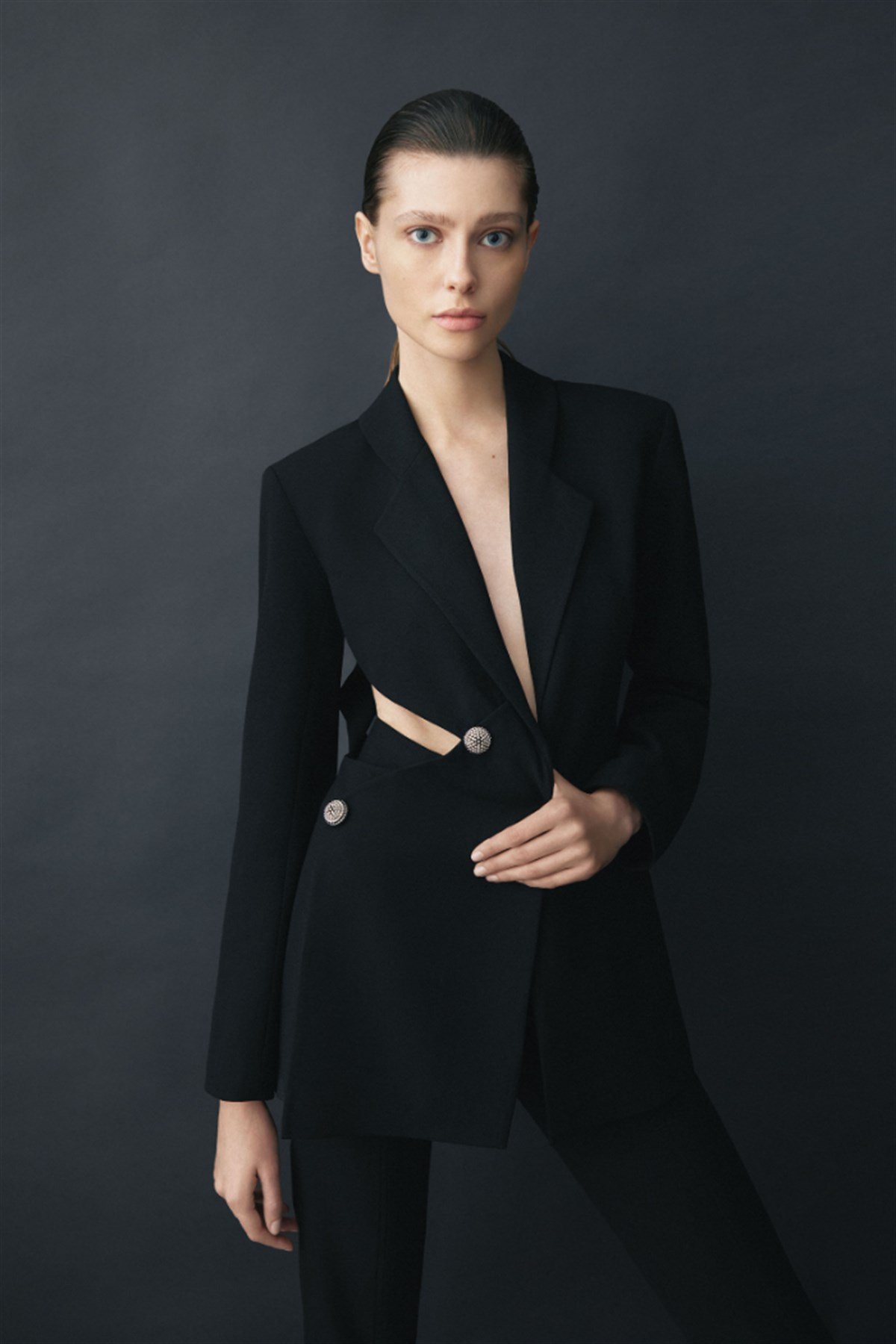 Bea Asimetrik Siyah Blazer Ceket