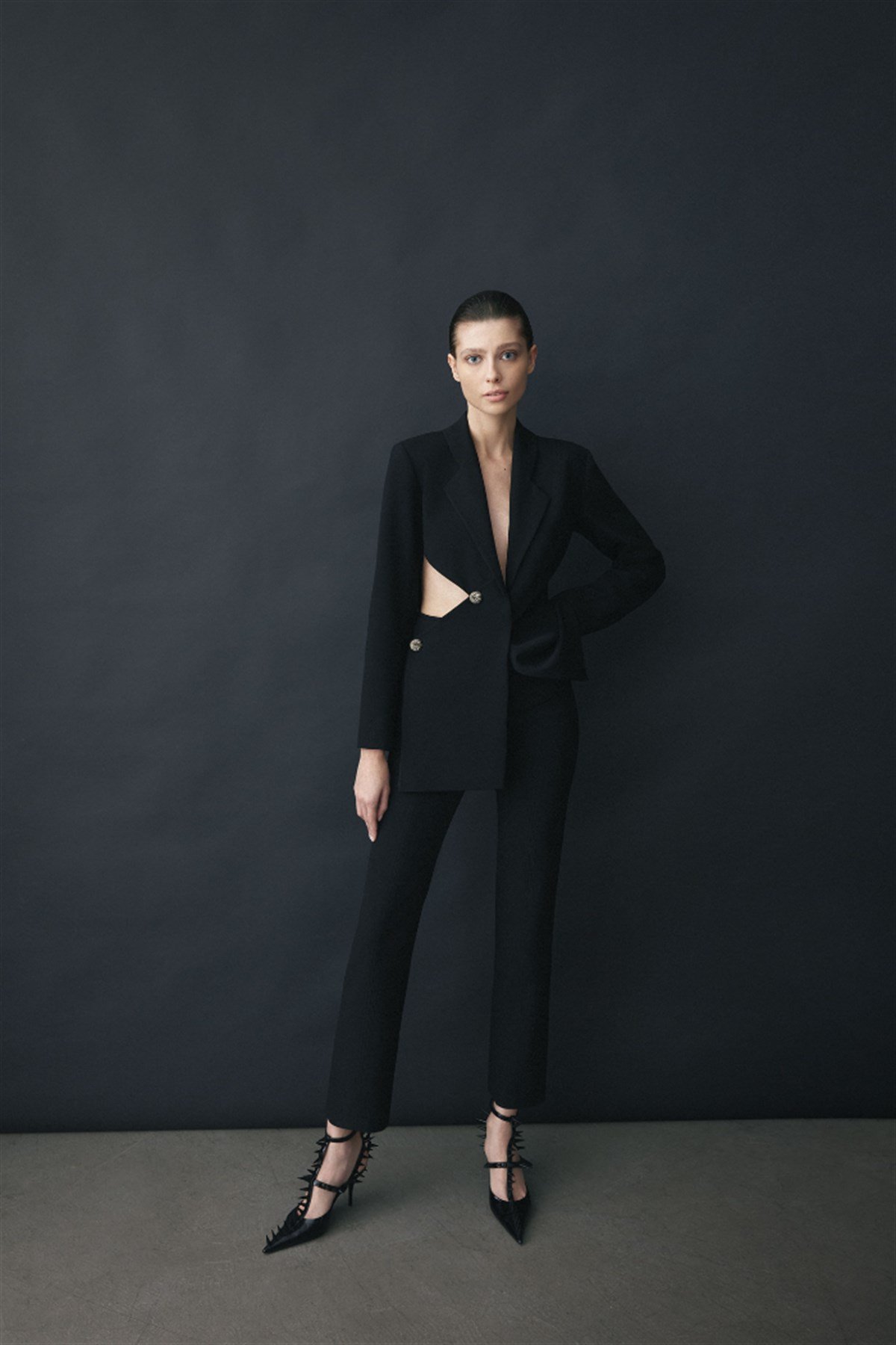 Bea Asimetrik Siyah Blazer Ceket