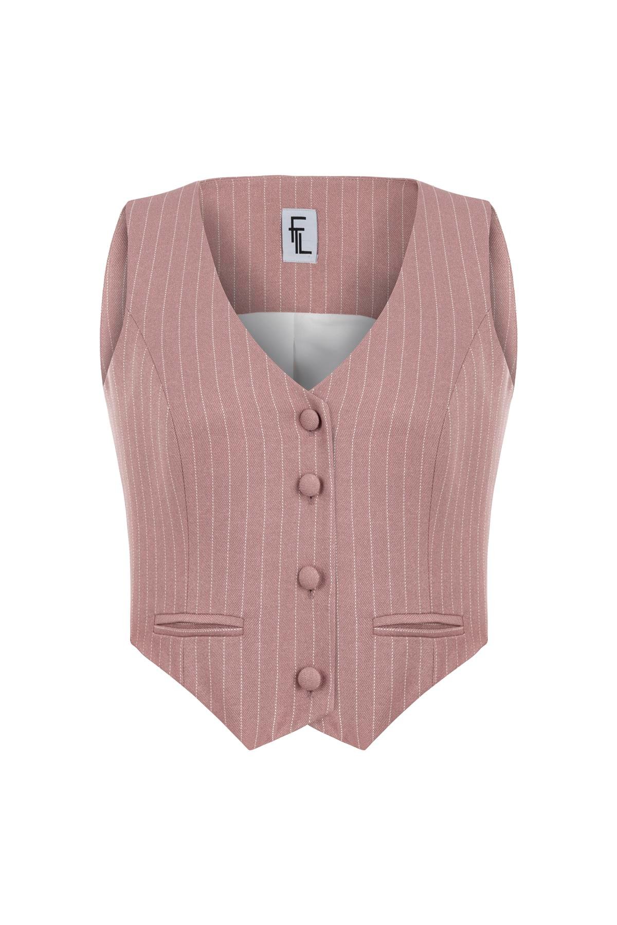 CLÉO AÇIK PEMBE YELEK