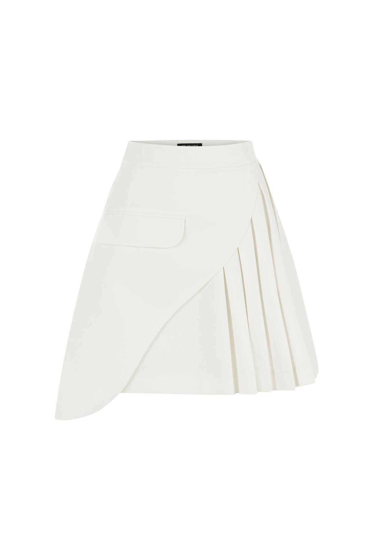 Evelyn Beyaz Mini Etek