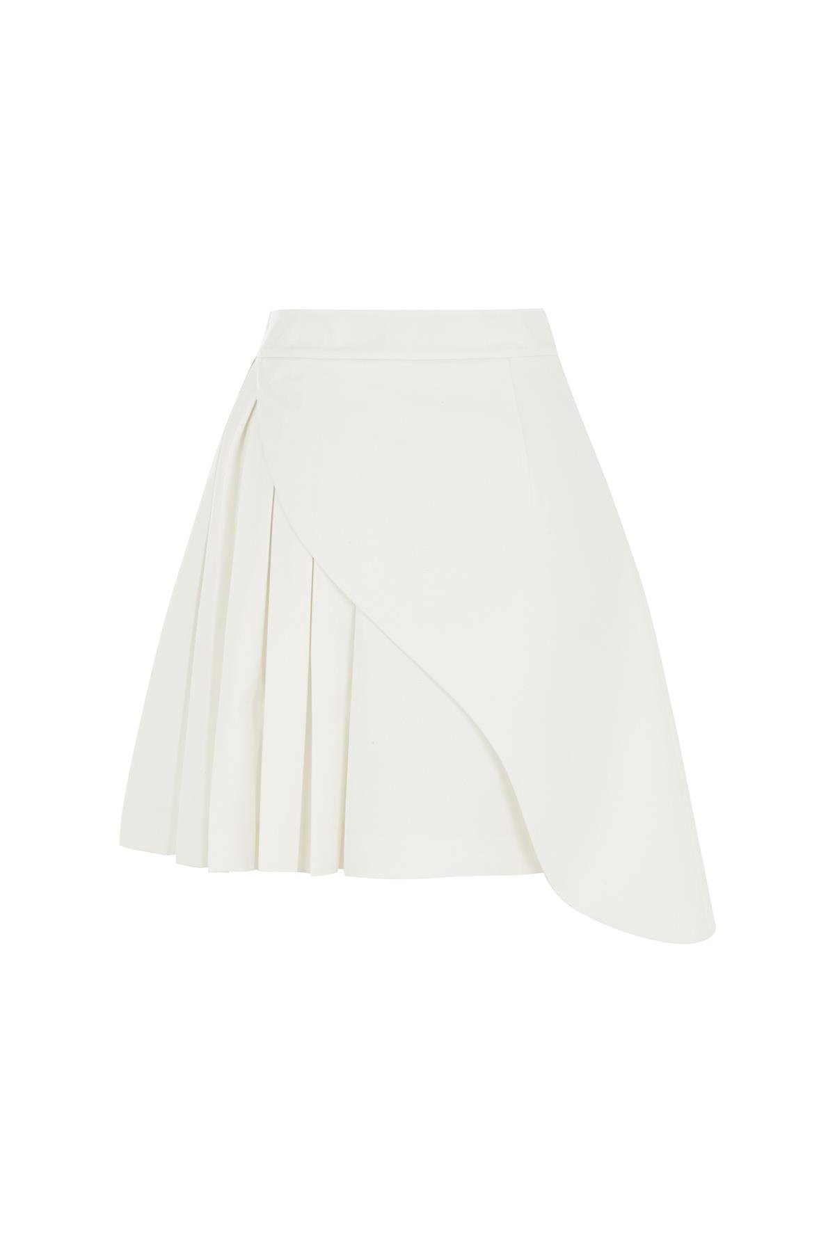 Evelyn Beyaz Mini Etek