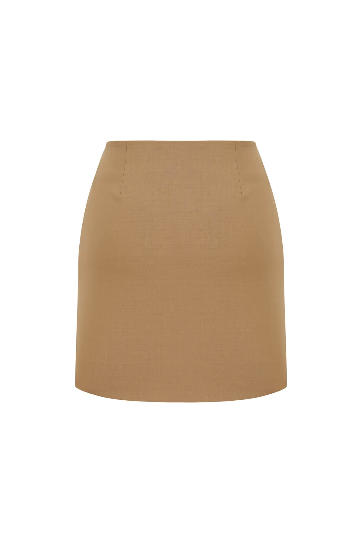 Lily Yırtmaçlı Camel Mini Etek