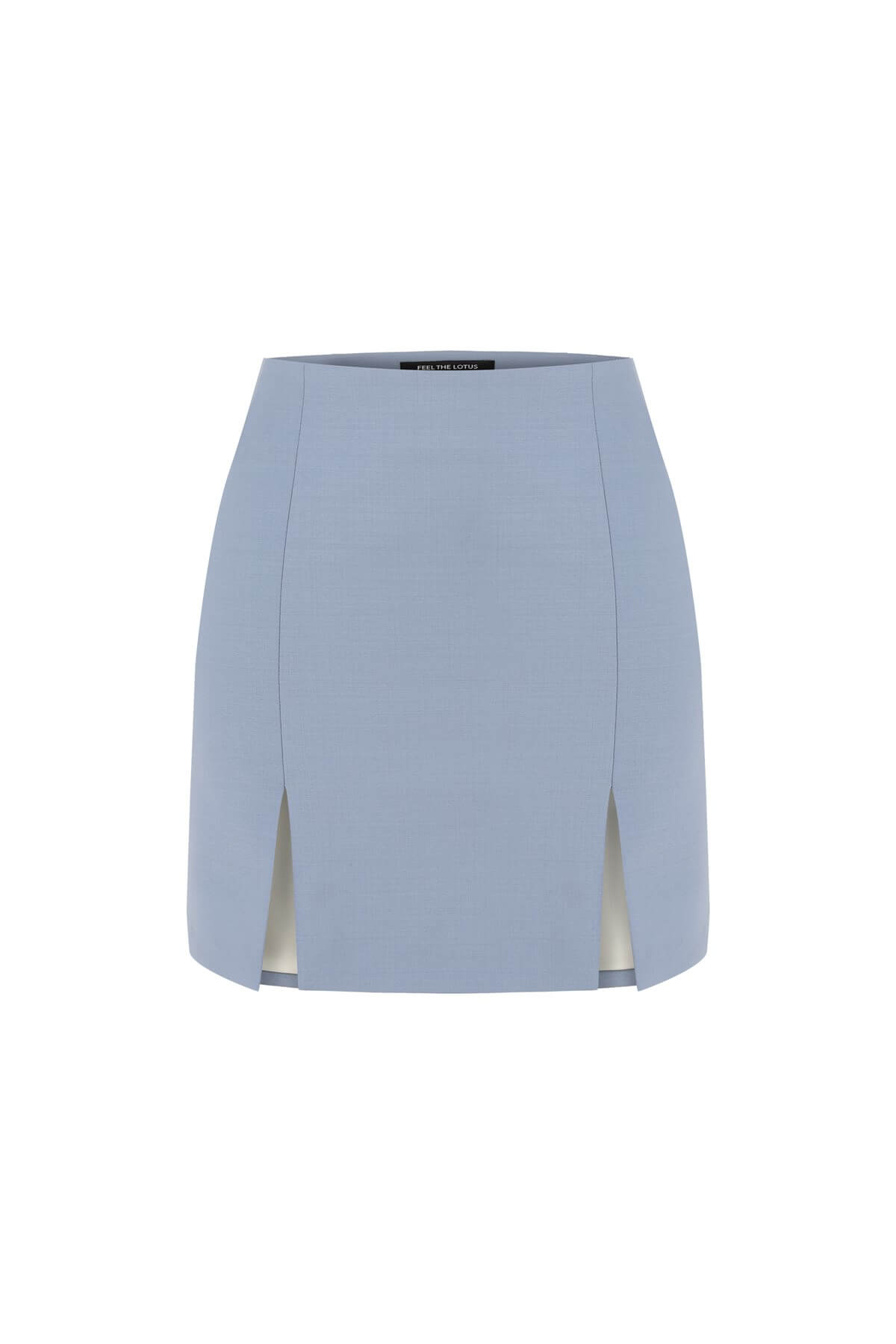 Lily Yırtmaçlı Mavi Mini Etek