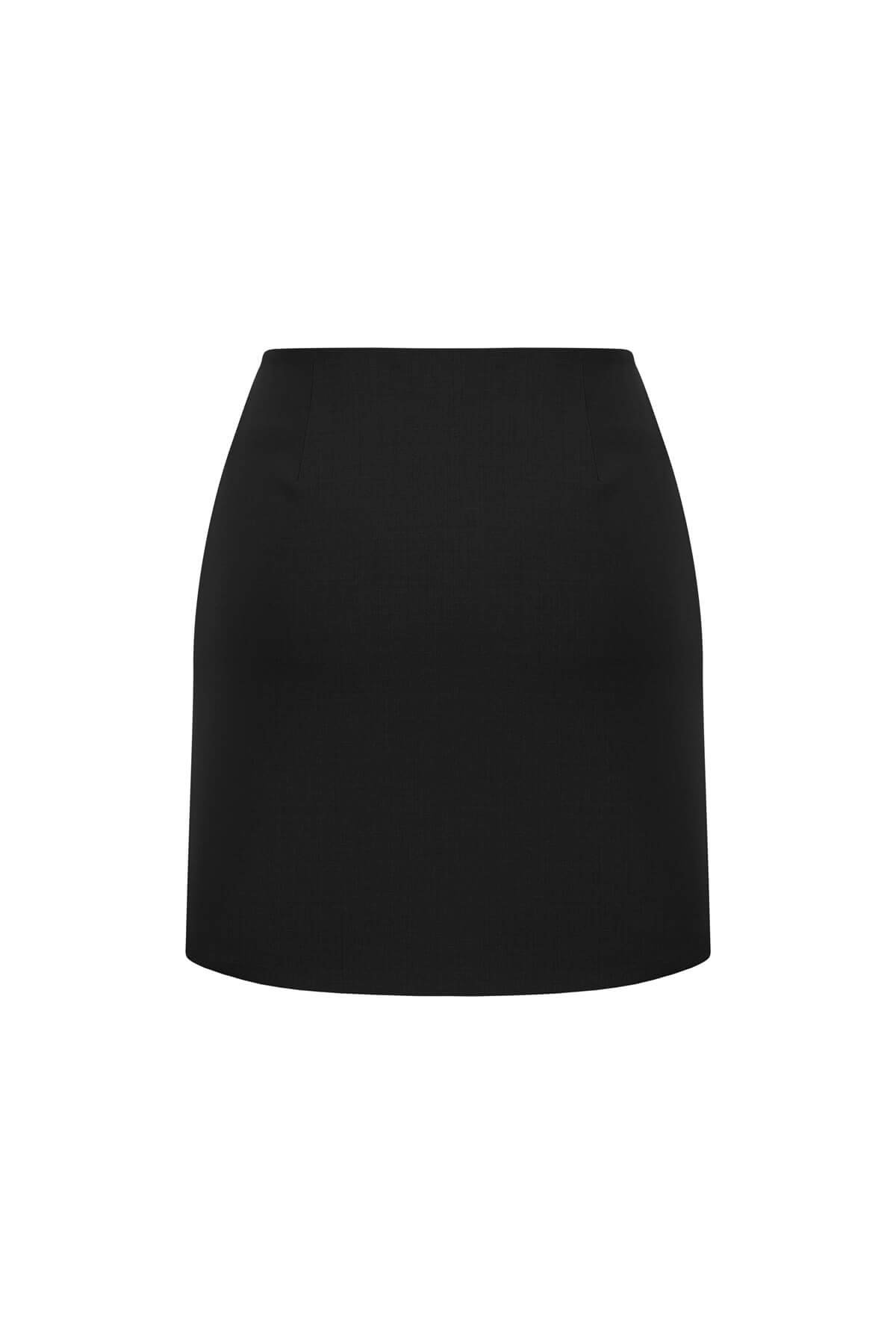 Lily Yırtmaçlı Siyah Mini Etek