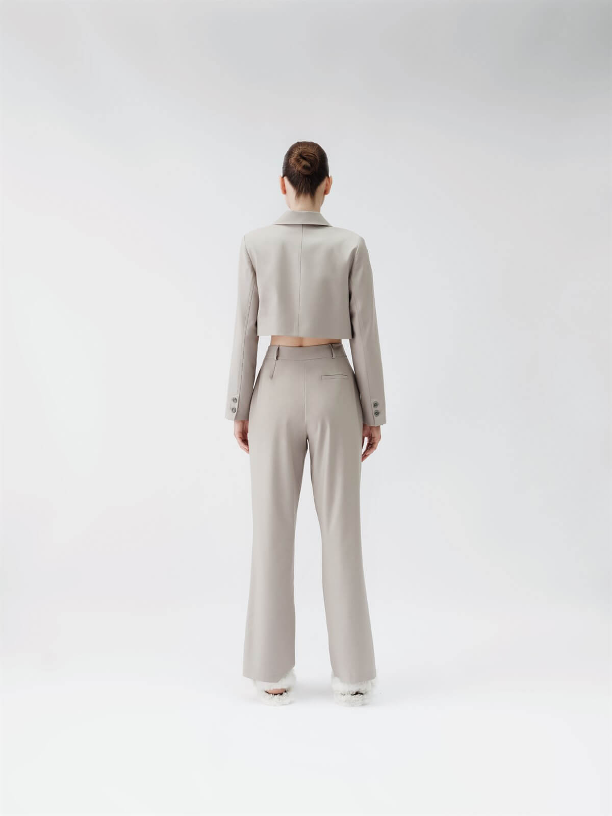 Loulou Crop Blazer Taş Rengi Ceket