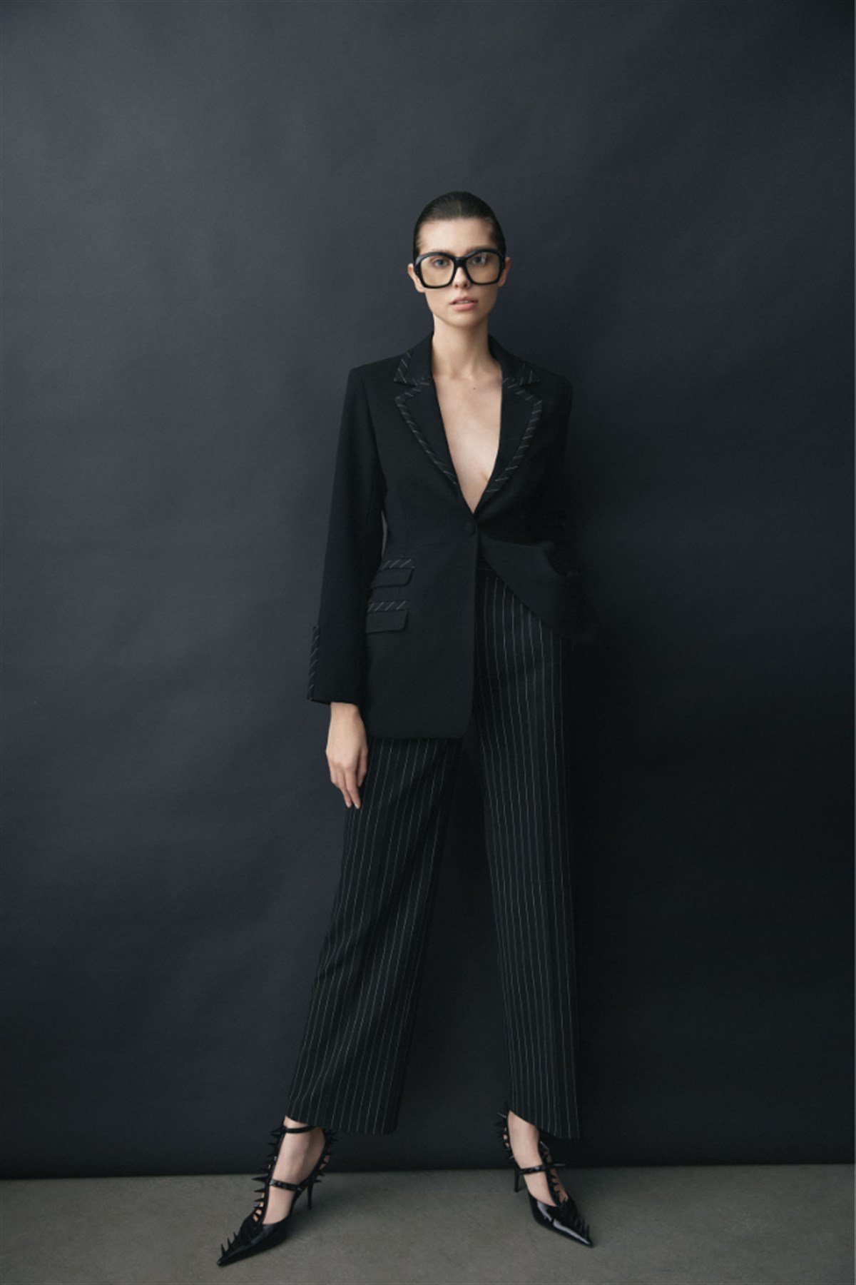 Lucien Siyah Çizgili Ceket