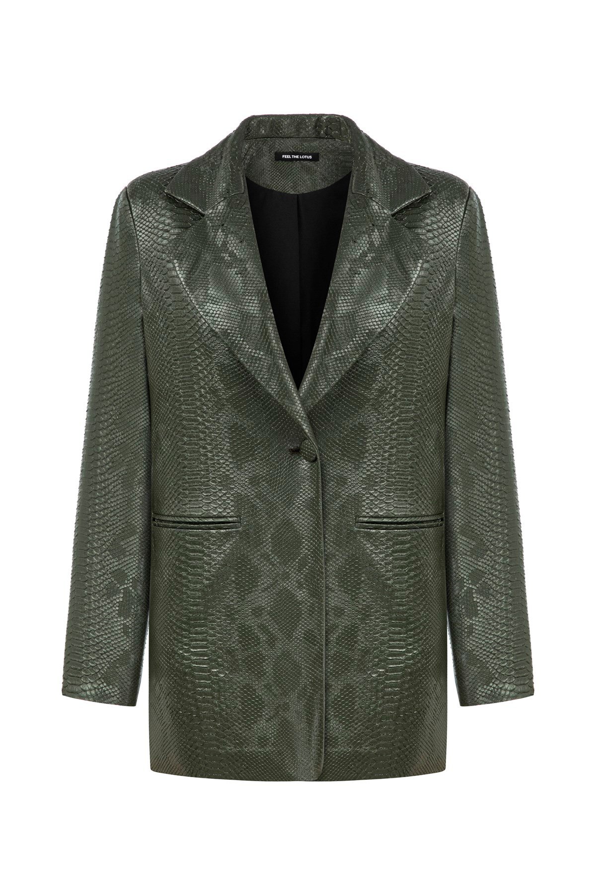 Luna Yeşil Deri Blazer