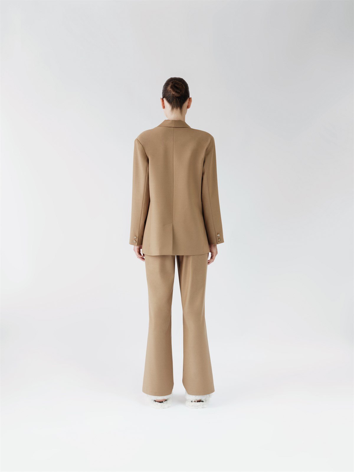 Theia Dökümlü Camel Ceket