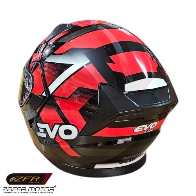 EVOKaskEvo FF906 Çene Açılır Vizörlü Kırmızı Kask