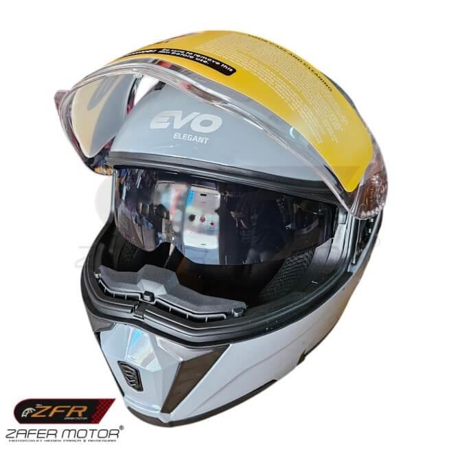 EVOKaskEvo FF906 Çene Açılır Vizörlü Nardo Gri Kask