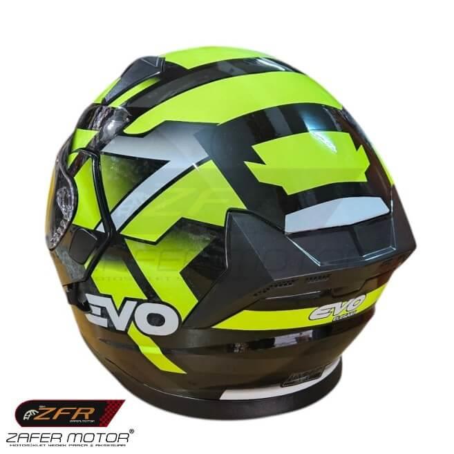 EVOKaskEvo FF906 Çene Açılır Vizörlü Neon Kask