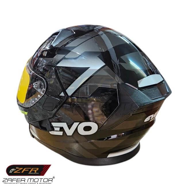 EVOKaskEvo FF906 Çene Açılır Vizörlü Siyah Kask