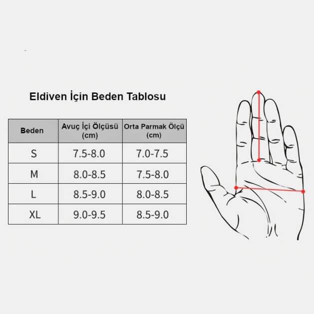 EVOAksesuarEvo Su Geçirmez Korumalı Yetişkin Eldiven Kırmızı