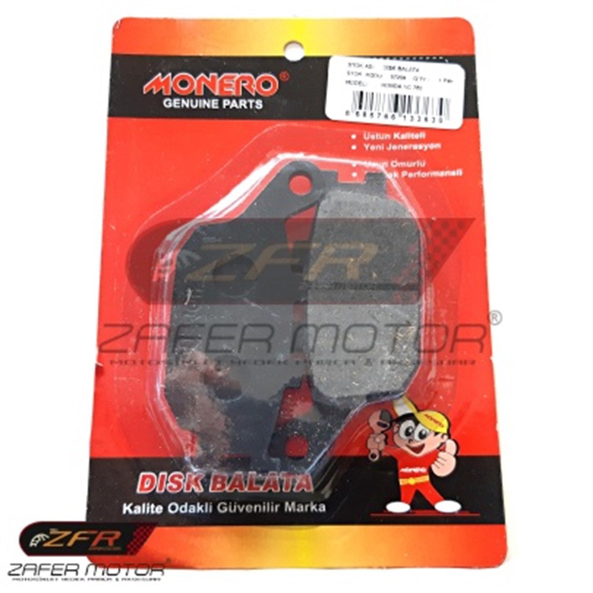 MoneroFren ve EkipmanlarıHonda Nc750 Cbf600 Cbr1000 Yamaha R1 Mt07 R6 Fz6 Arka Fren Balatası