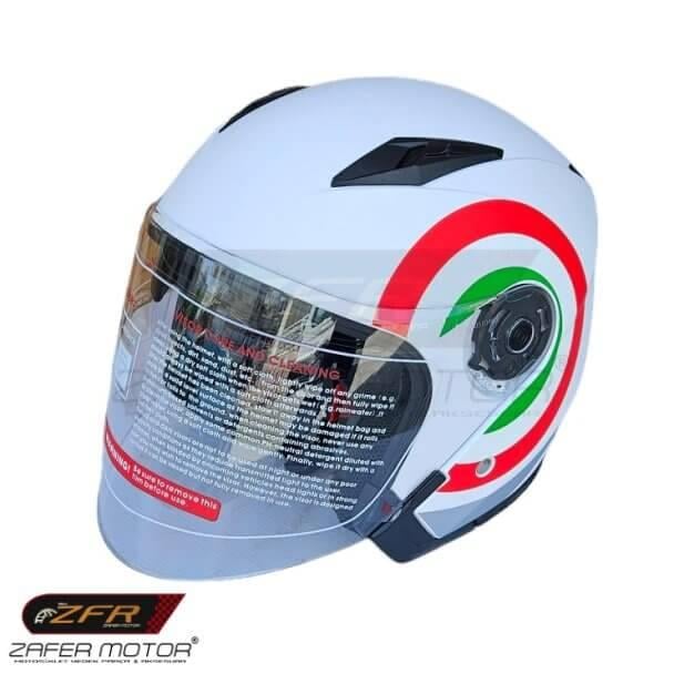 JeikaiKaskJeikai Çenesiz Vizörlü Kask Beyaz X1