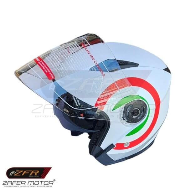 JeikaiKaskJeikai Çenesiz Vizörlü Kask Beyaz X1