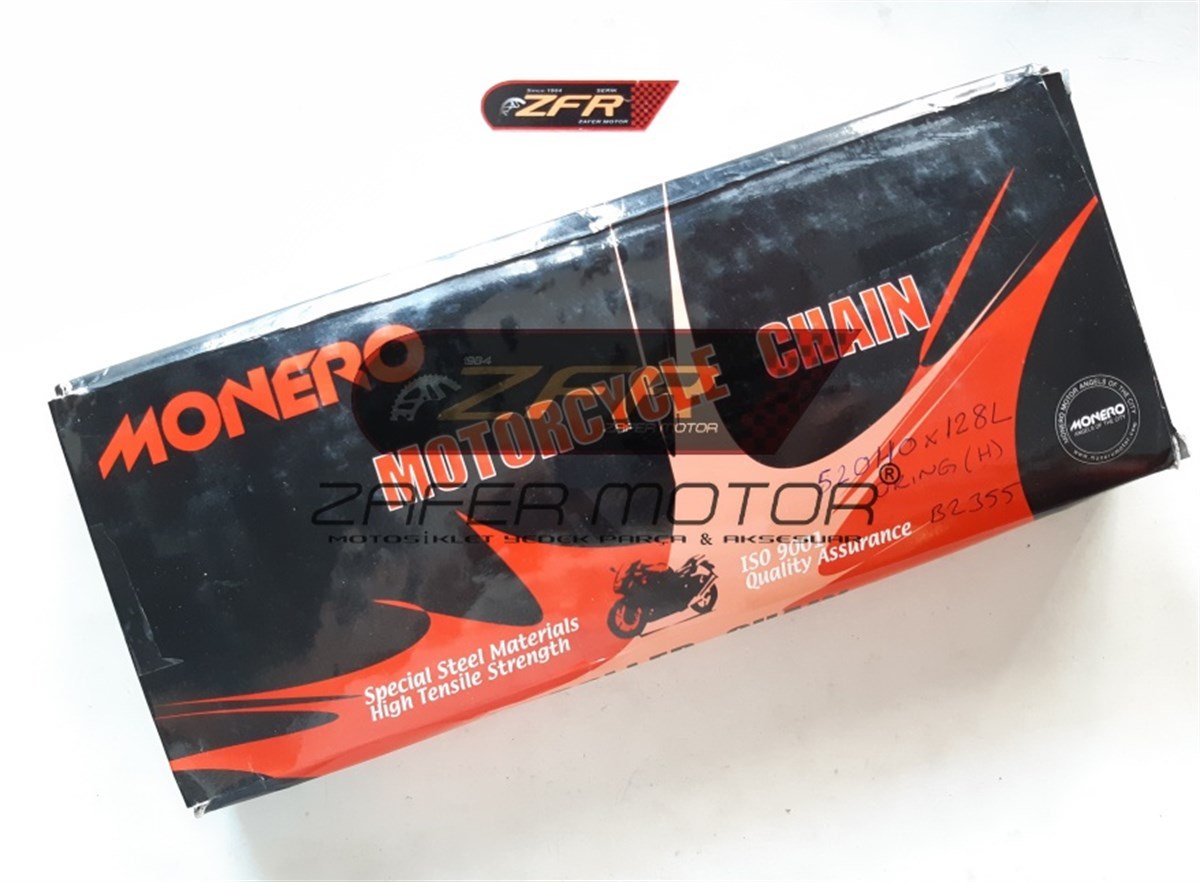 MoneroYedek ParçaMONERO MOTOSİKLET ZİNCİRİ 520HX128L ORİNGLİ (GOLD)