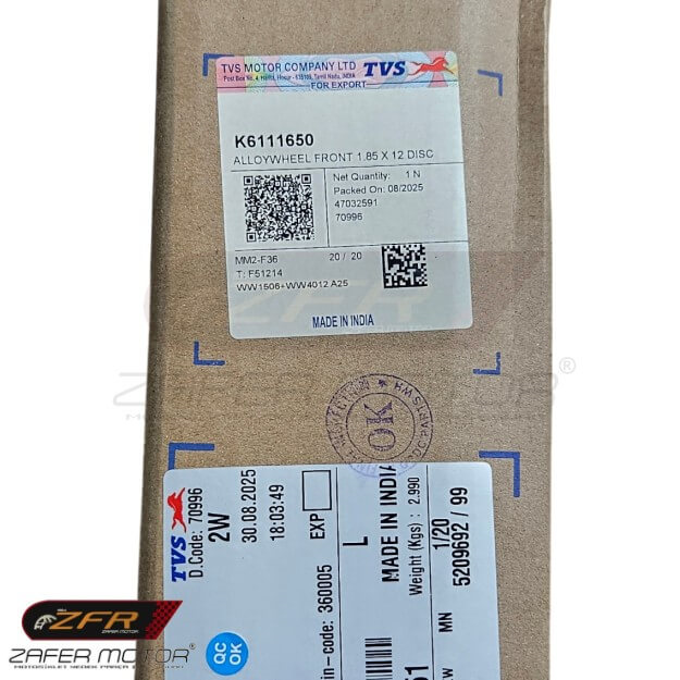 TvsYedek ParçaTvs Jupiter 125 Ön Jant Orijinal K6111650