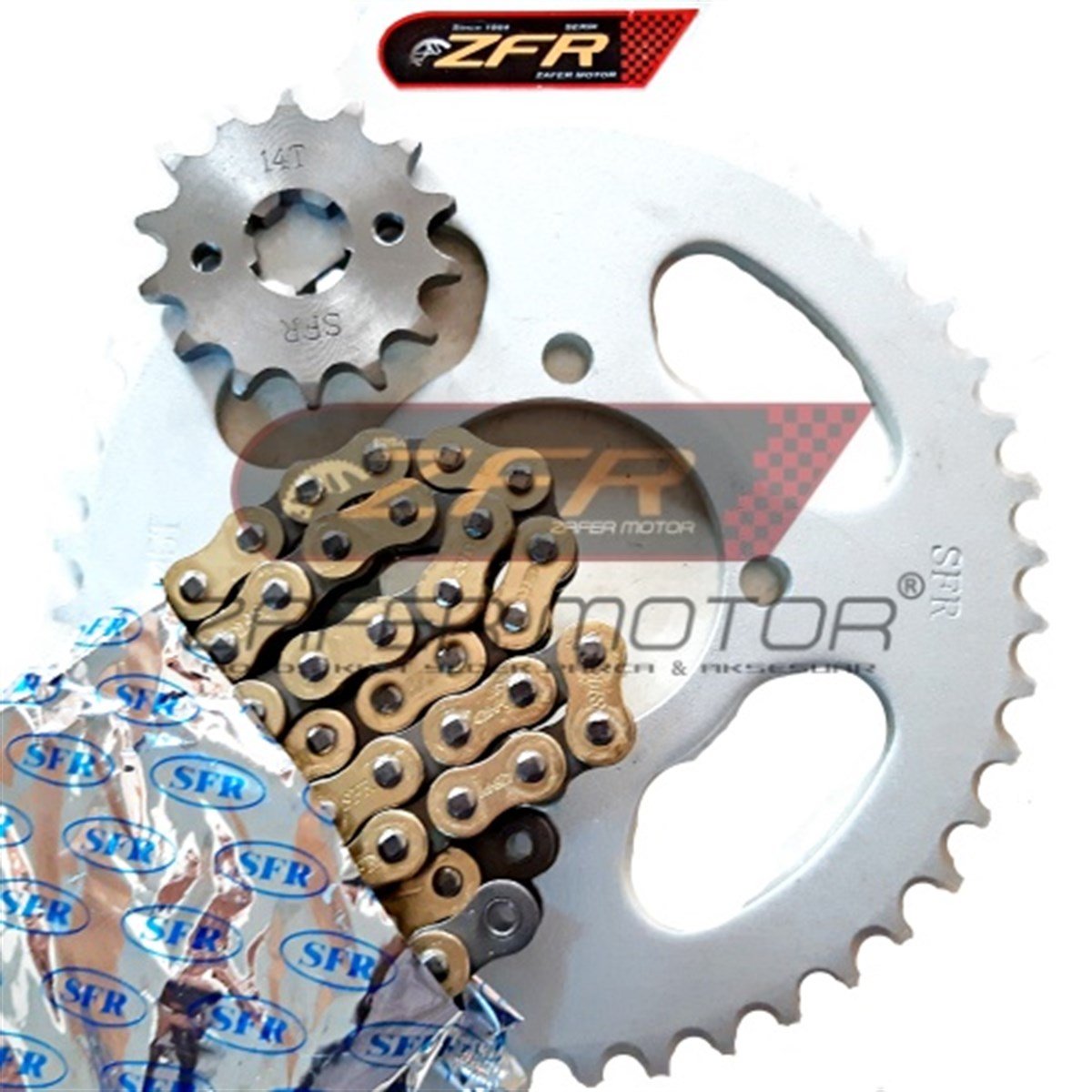 SFRYedek ParçaYamaha Ybr125 Zincir Ön Arka Dişli Takımı Oringli SFR/B