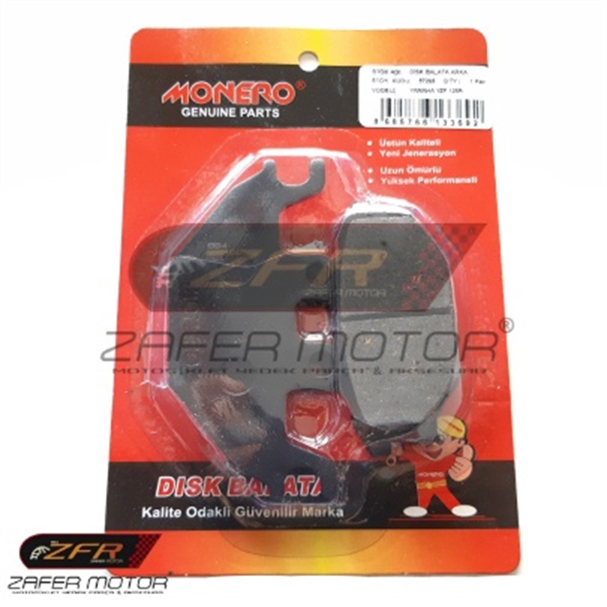 MoneroFren ve EkipmanlarıYamaha Yzf R125 Mt125 Sym Wolf Arka Disk Fren Balatası