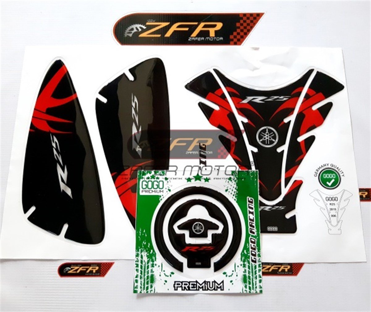 MarkasızYedek ParçaYAMAHA YZF R25 2019 TANK PAD SETİ KIRMIZI