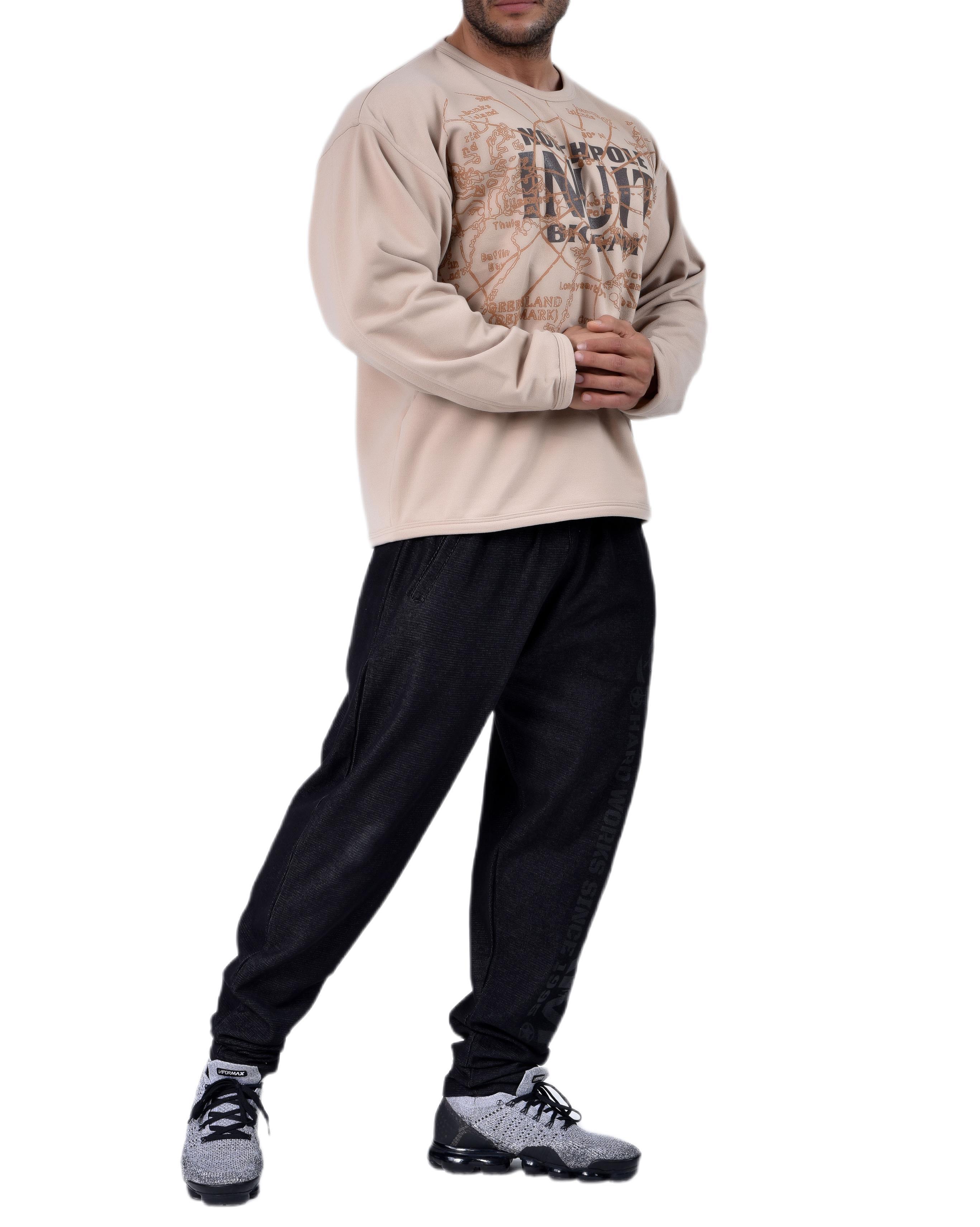 Açık Kahve Rahat Kesim Sweatshirt Big Sam 4618