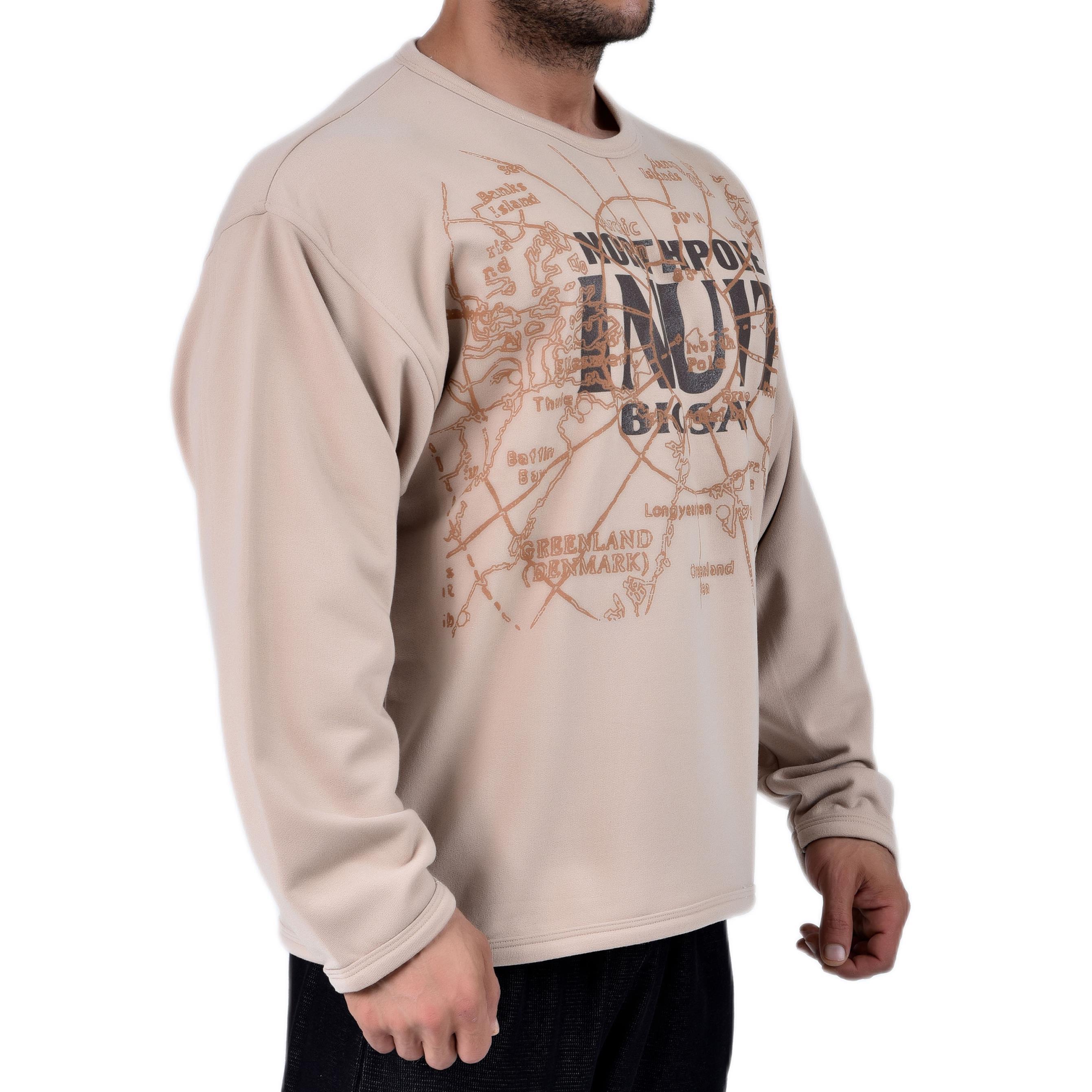 Açık Kahve Rahat Kesim Sweatshirt Big Sam 4618