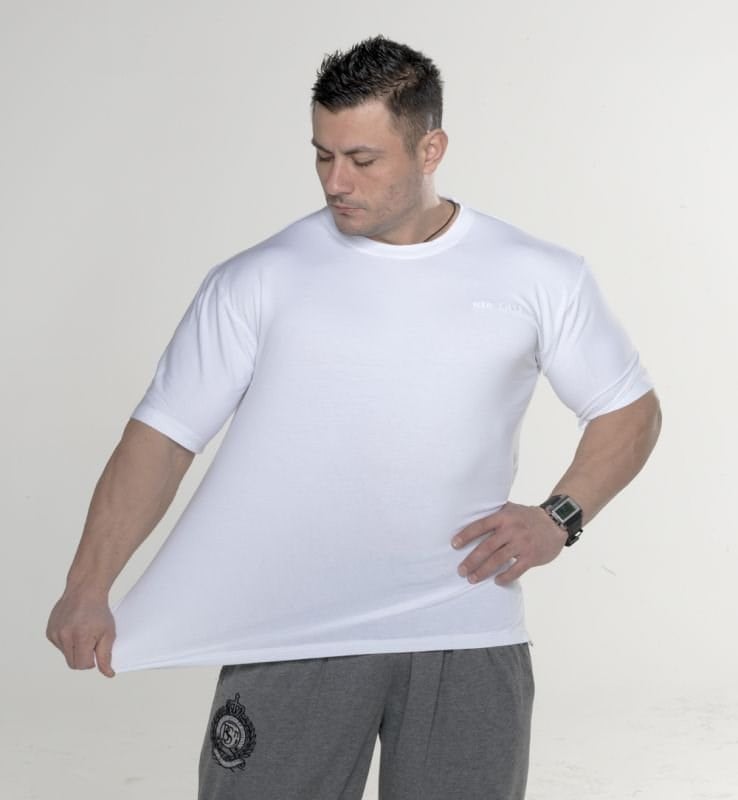 Beyaz Pamuklu Basic Tişört Big Sam 2746