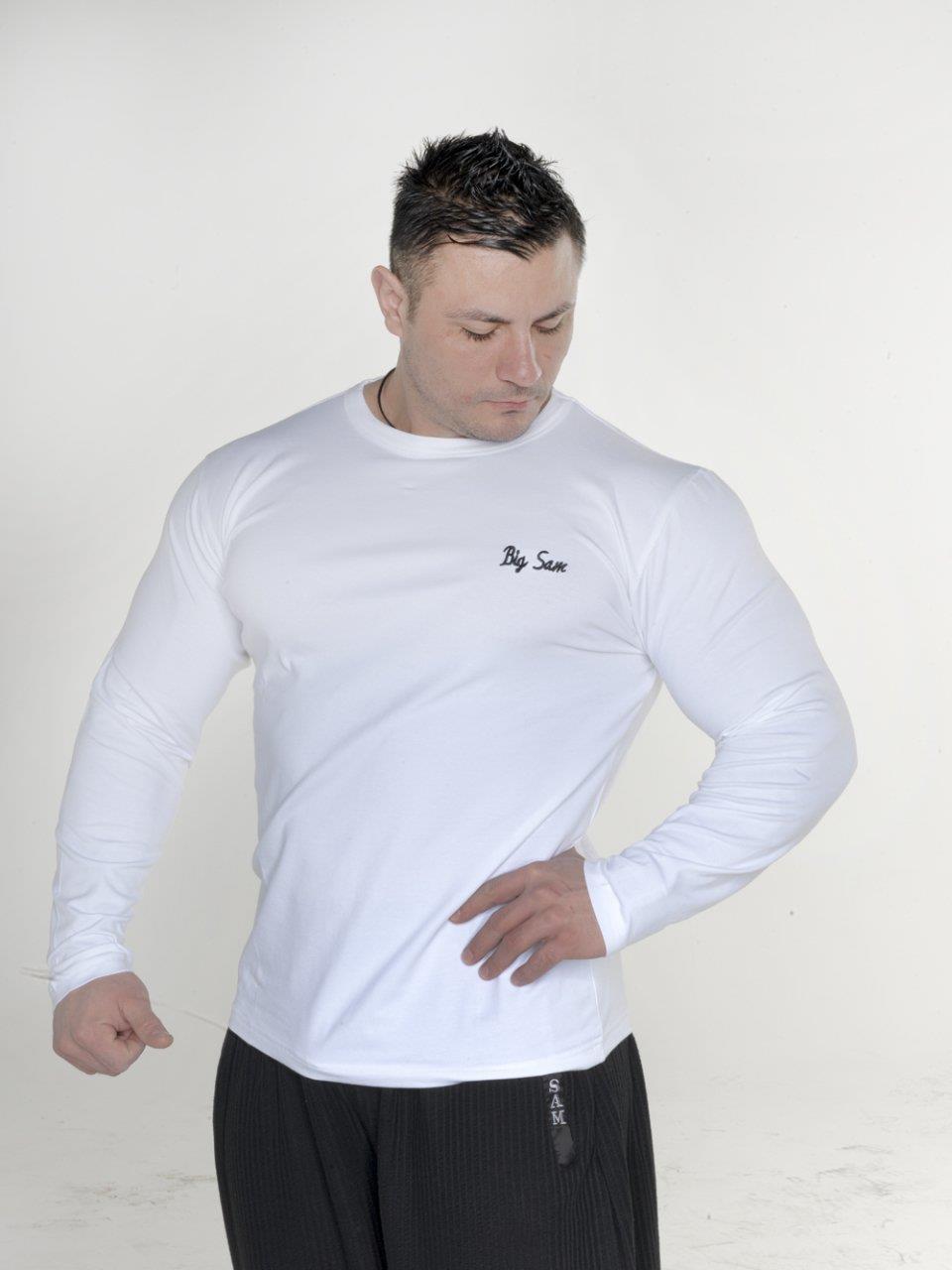 Beyaz Pamuklu Slim Fit Sweatshirt Big Sam 4589