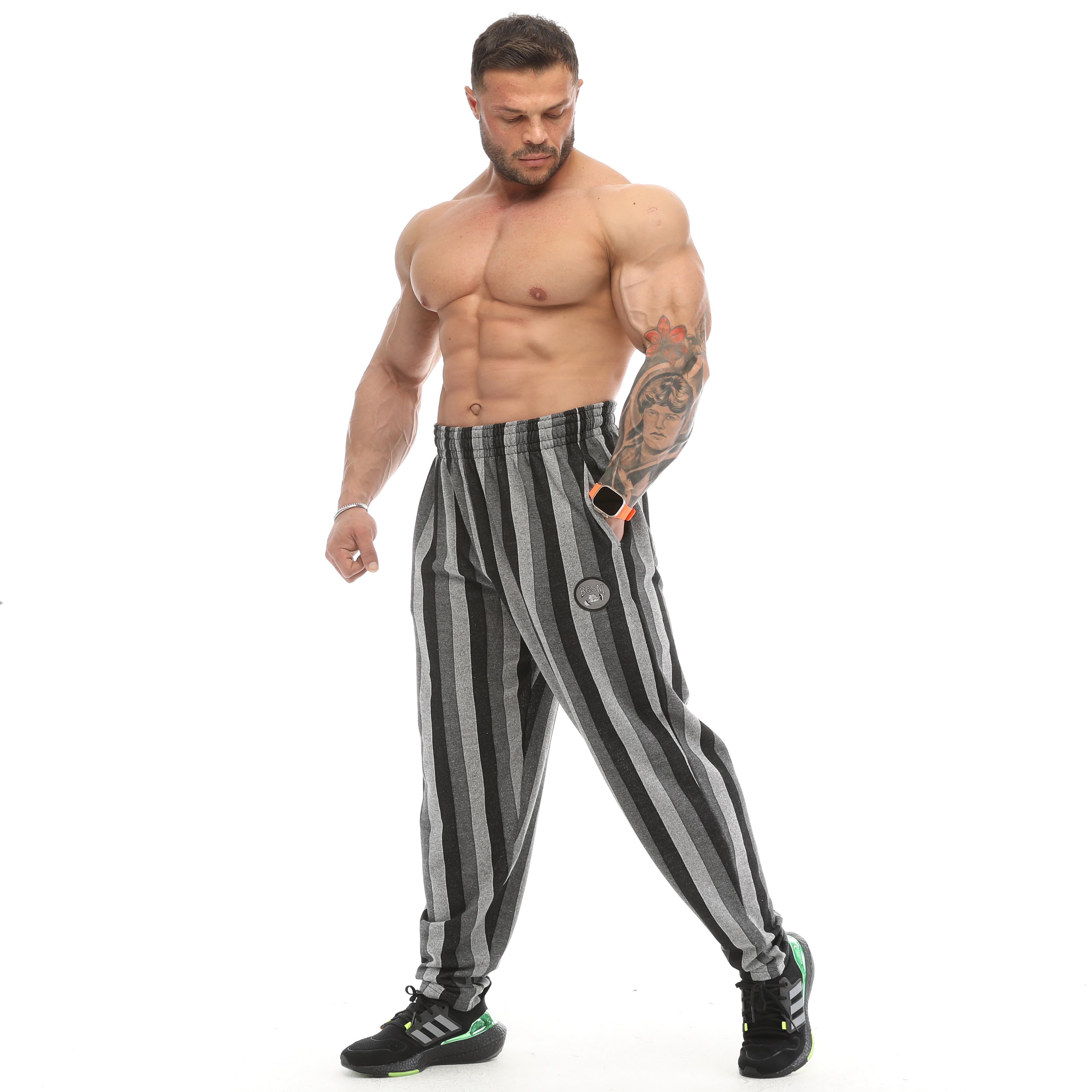 Body Pantolon Çizgili Şalvar Eşofman Altı Big Sam 1291