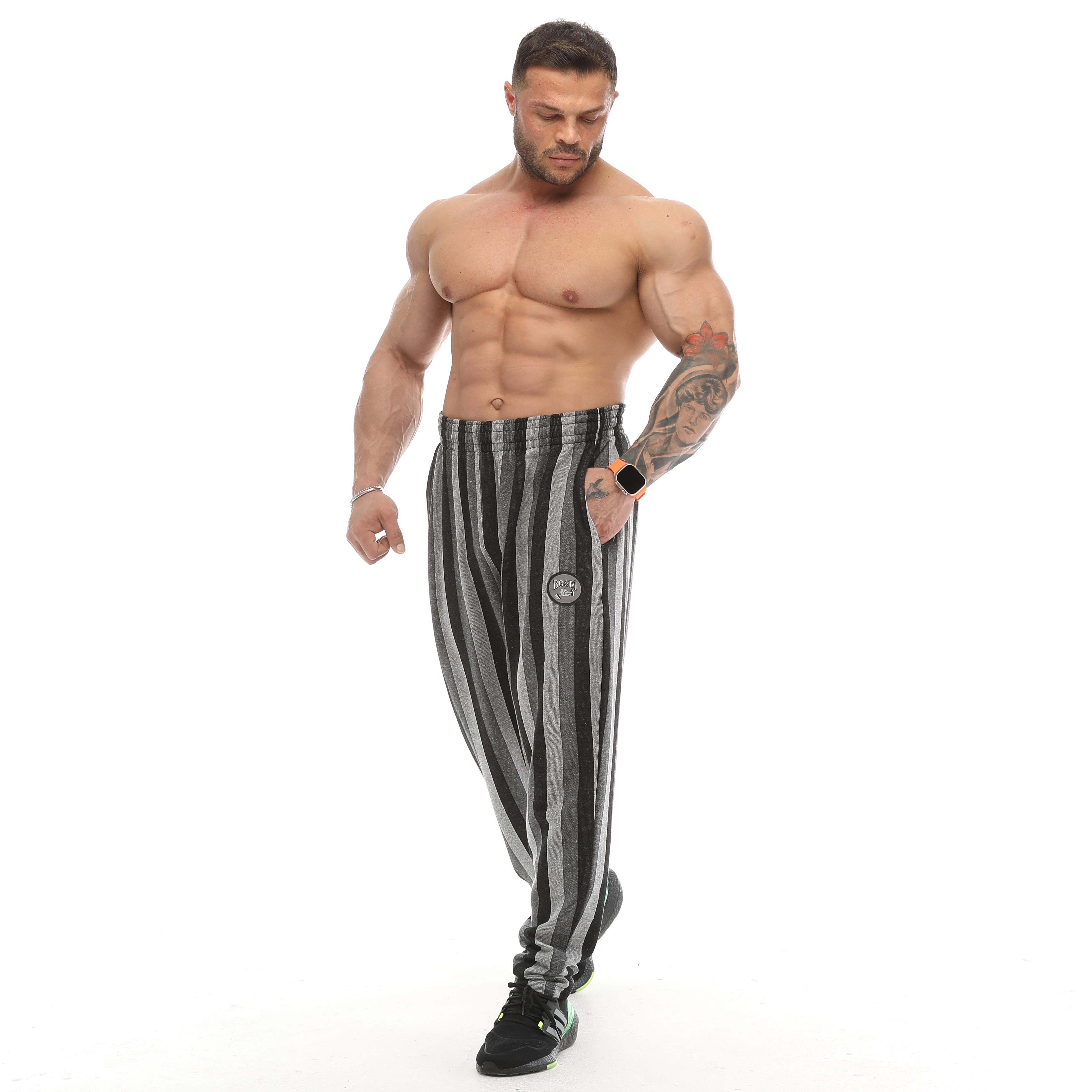 Body Pantolon Çizgili Şalvar Eşofman Altı Big Sam 1291
