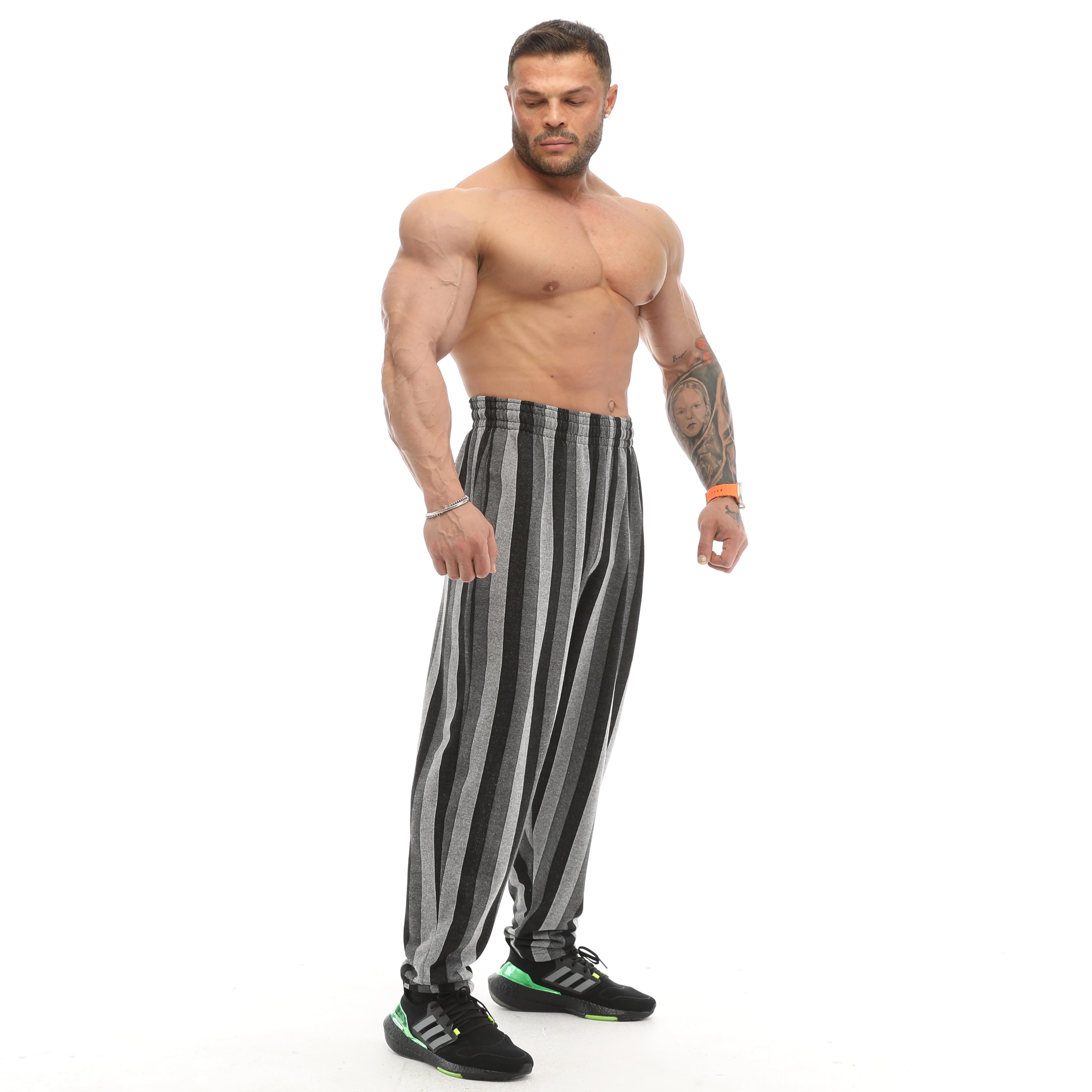 Body Pantolon Çizgili Şalvar Eşofman Altı Big Sam 1291
