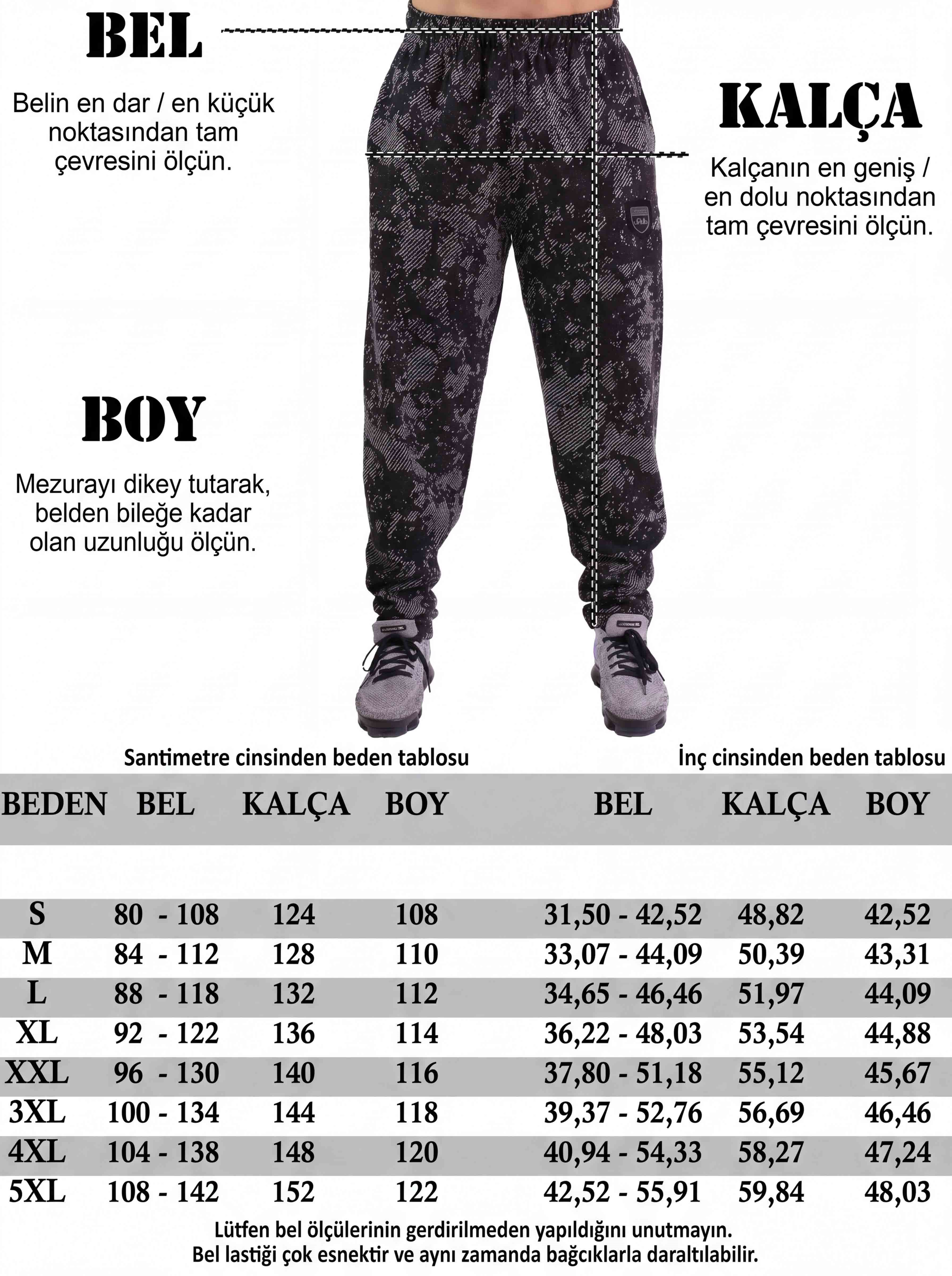 Body Pantolon Eşofman Altı Kışlık Erkek Şalvar Kesim Alt