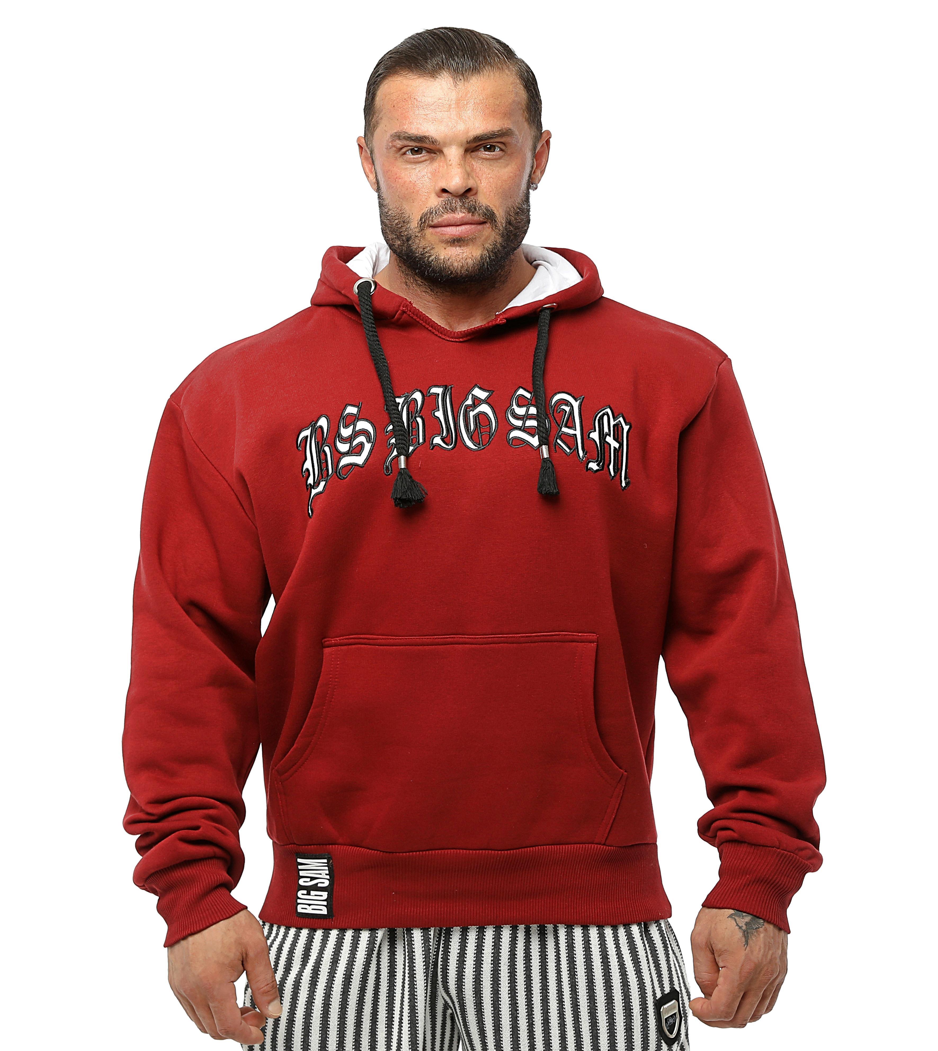 Bordo Kışlık Kapşonlu Sweater Rahat Kesim Big Sam 4683