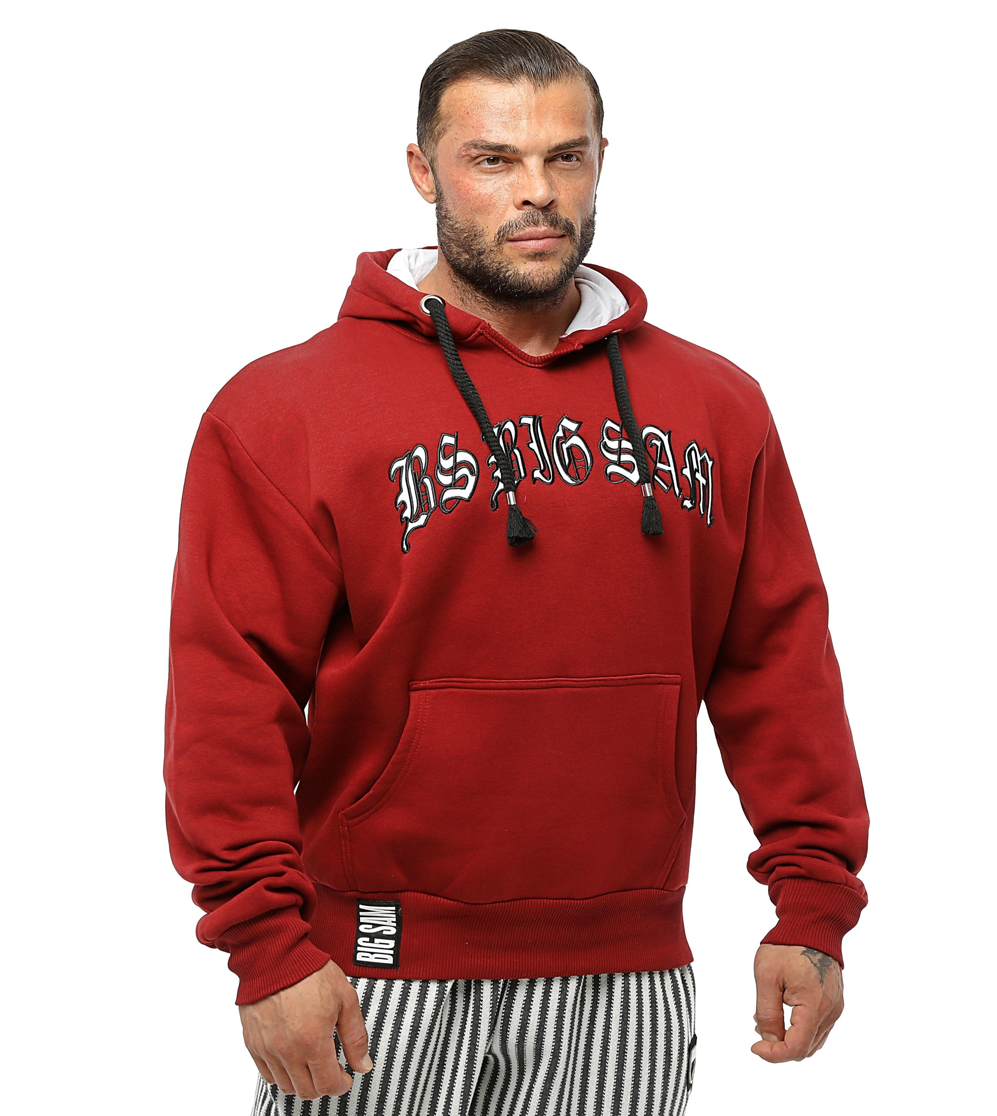 Bordo Kışlık Kapşonlu Sweater Rahat Kesim Big Sam 4683