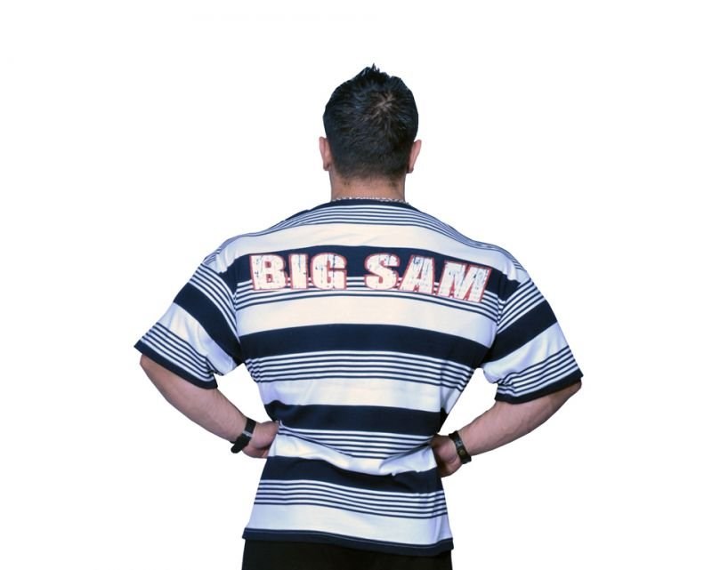 Çizgili Bol Kesim Tişört Big Sam 2609