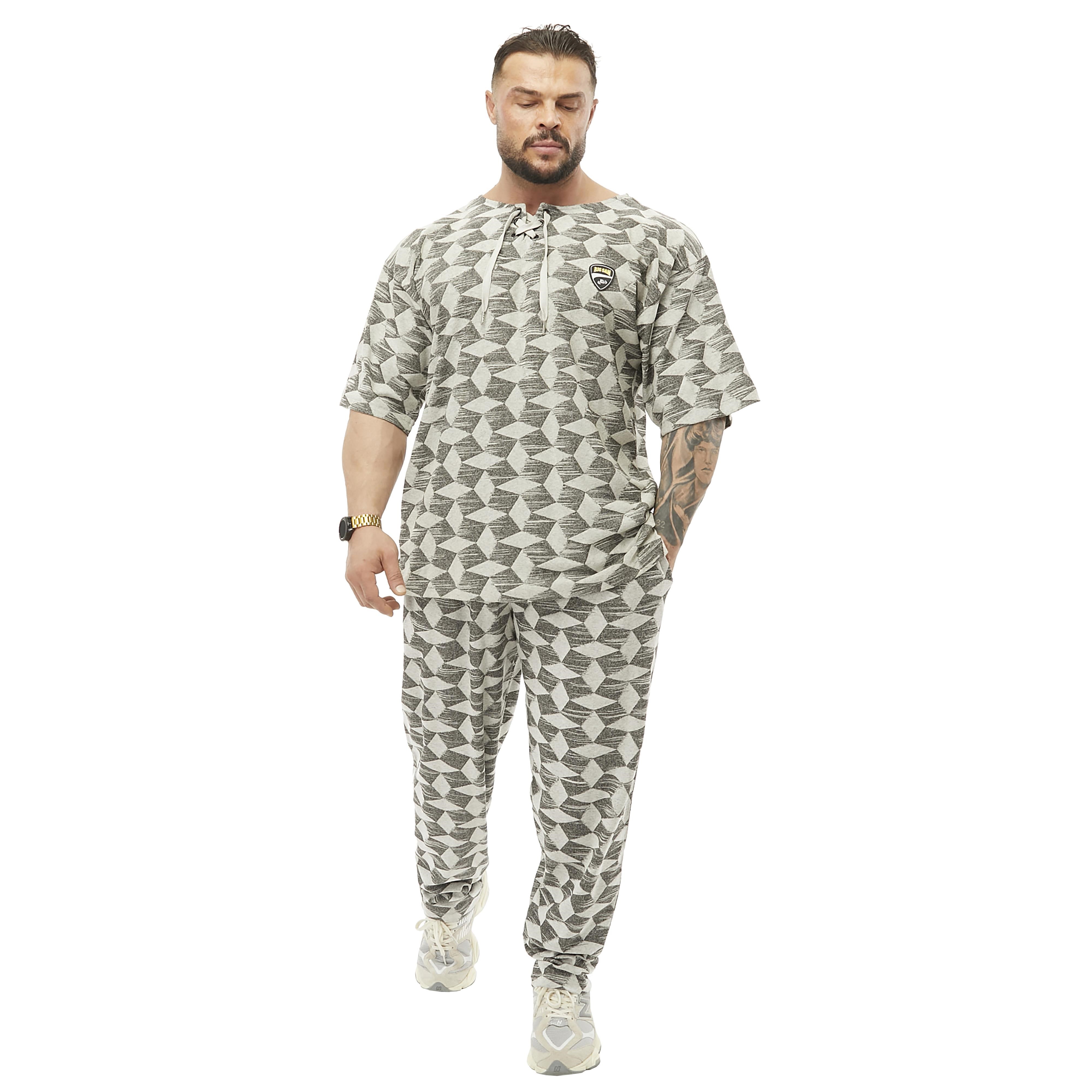 Desenli Natural Body Pantolon Şalvar Kesim Big Sam 1039
